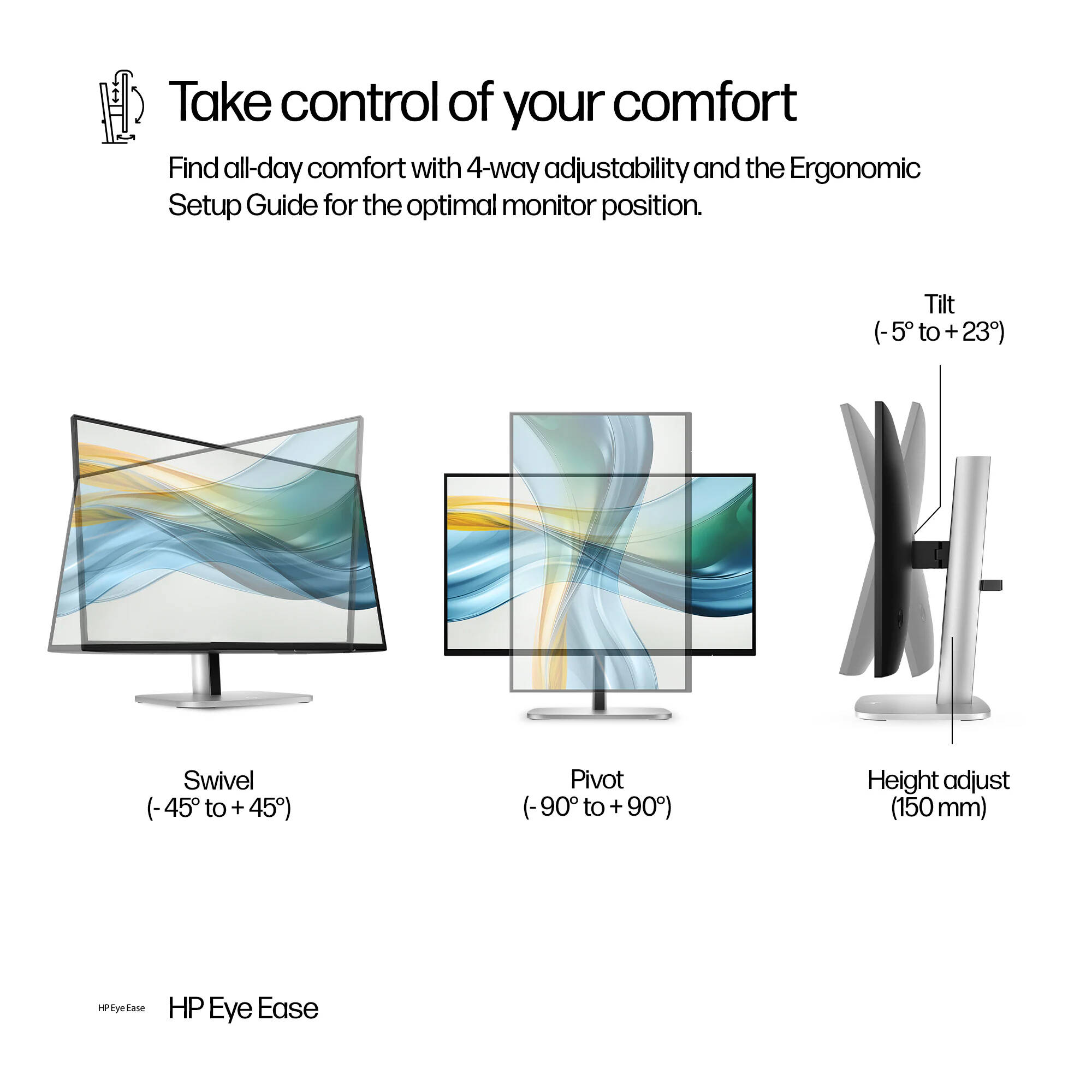 HP 23.8-inch S5 Pro 524pu Full HD IPS monitor with USB-C for business workstations — view 7