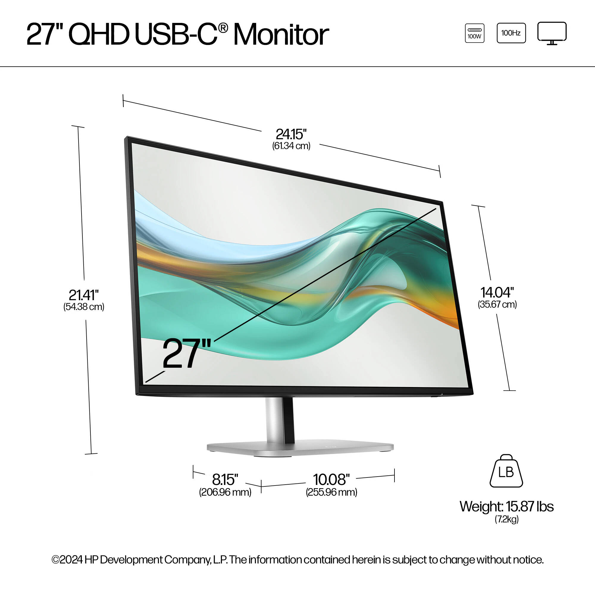 HP S5 Pro 527pu 27-inch QHD IPS monitor with USB-C connectivity — view 11