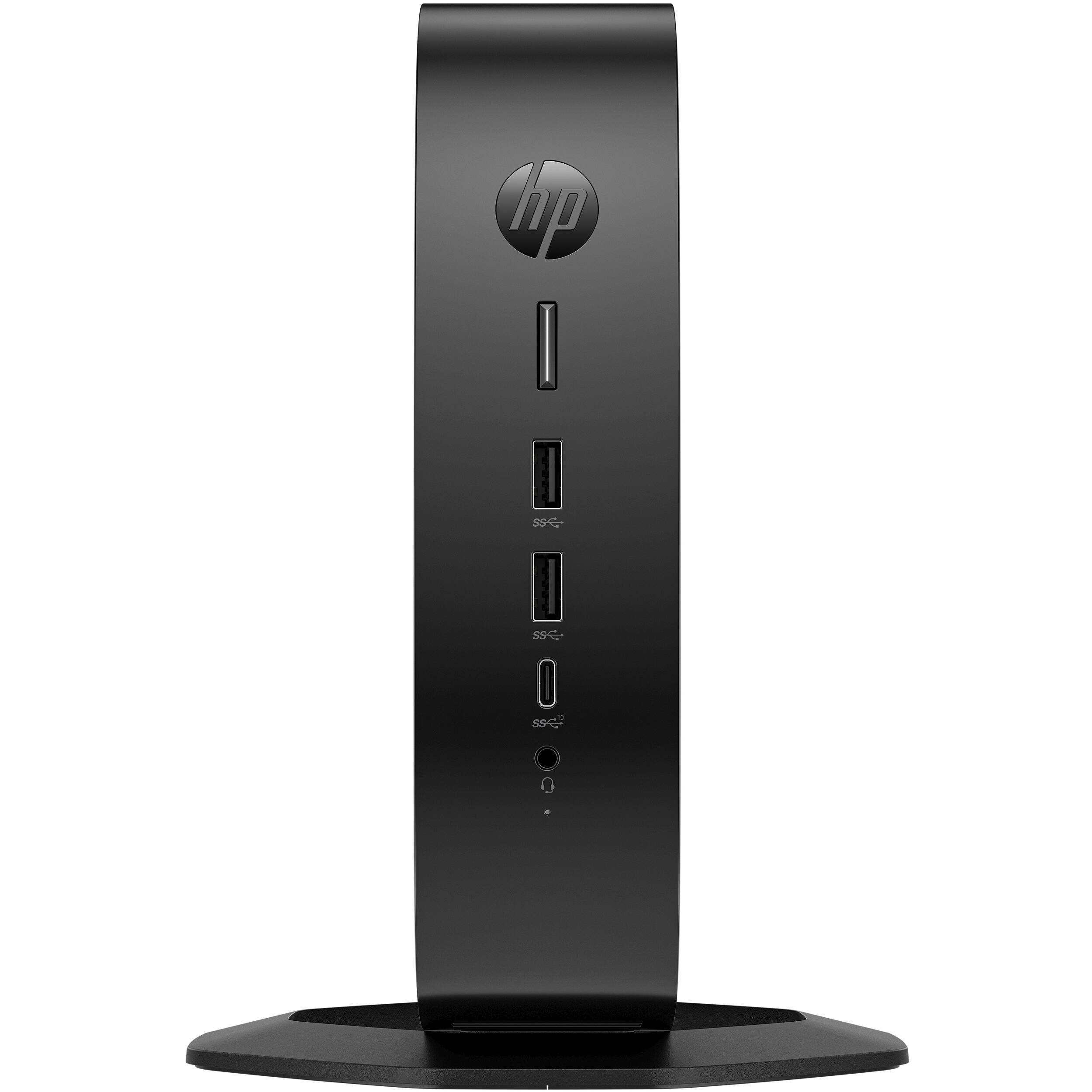 HP Elite t755 desktop thin client with Ryzen V2546, 64 GB RAM, Windows 10, and security slot — view 2