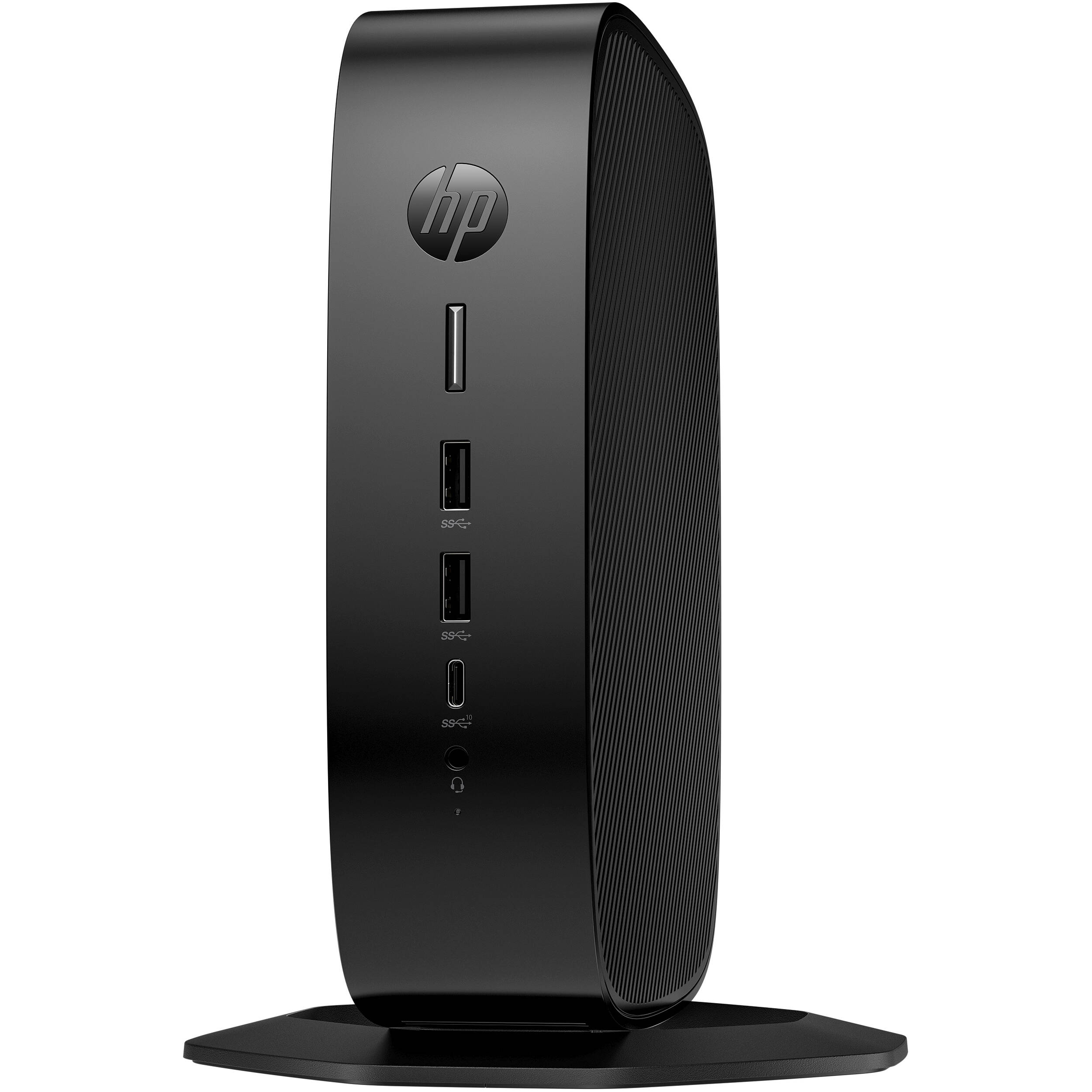 HP Elite t755 desktop thin client with Ryzen V2546, 64 GB RAM, Windows 10, and security slot — view 3