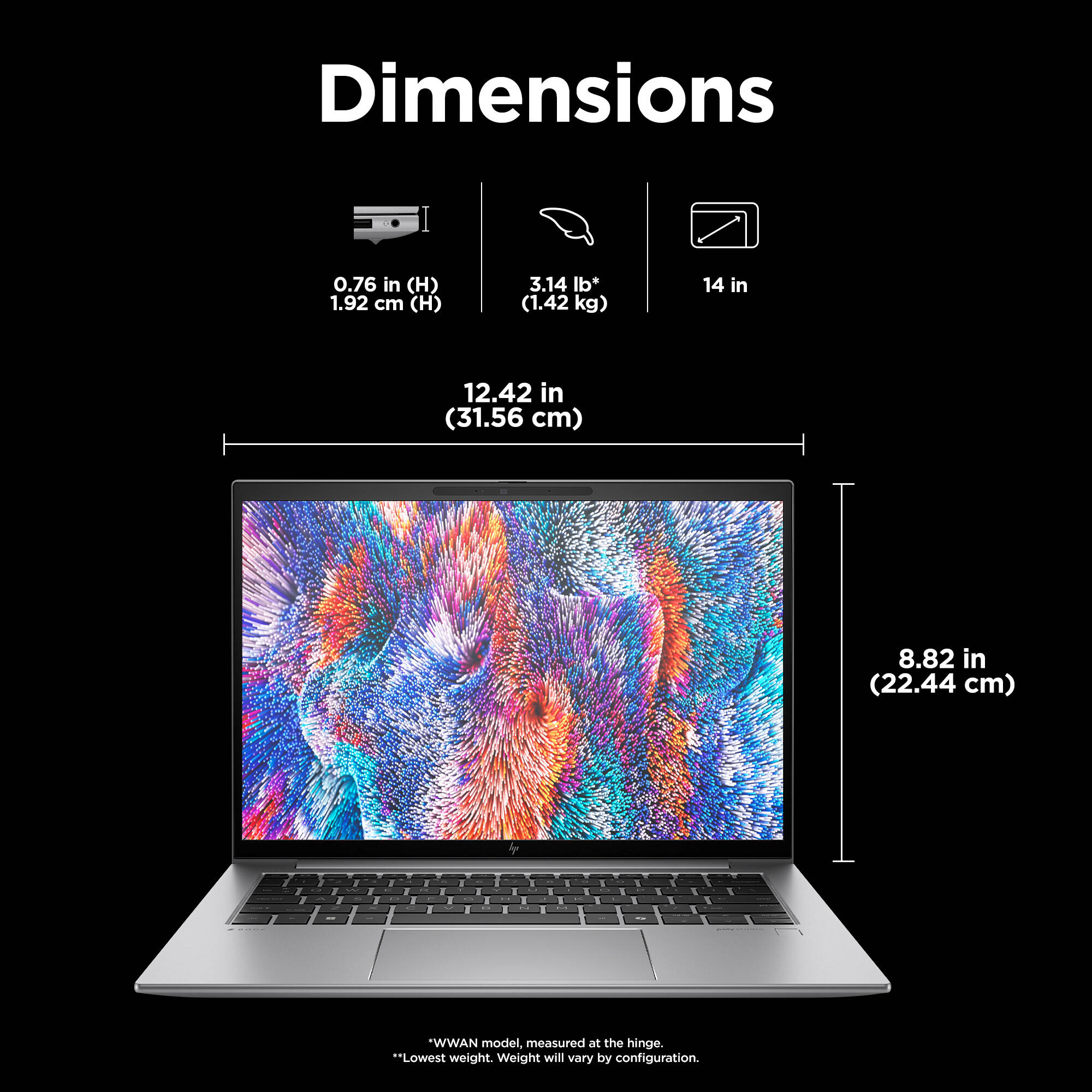 HP ZBook Firefly 14 G11 mobile workstation with 14-inch WUXGA display, Ryzen 9 PRO, and silver finish — view 10