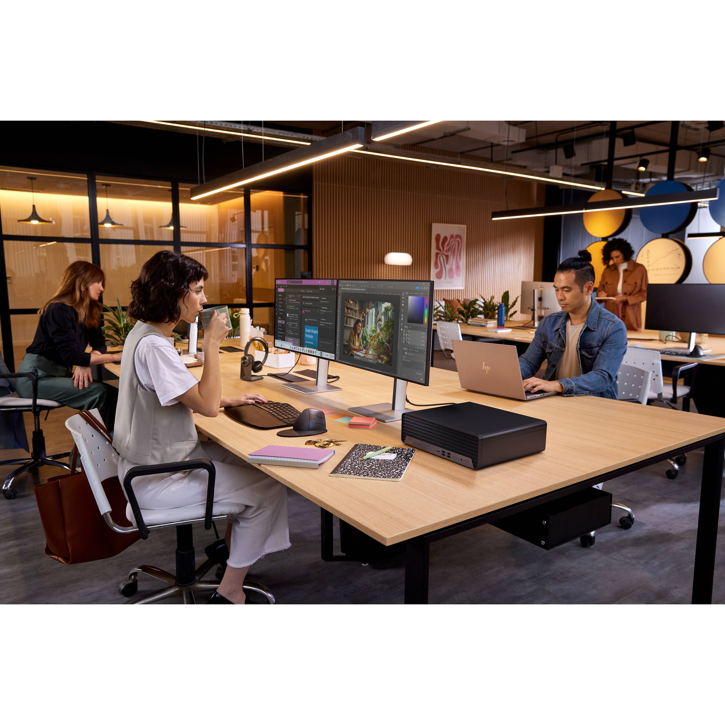HP Elite SFF 805 G9 business desktop with Ryzen 7 PRO processor, 16 GB memory, and 512 GB SSD — view 8