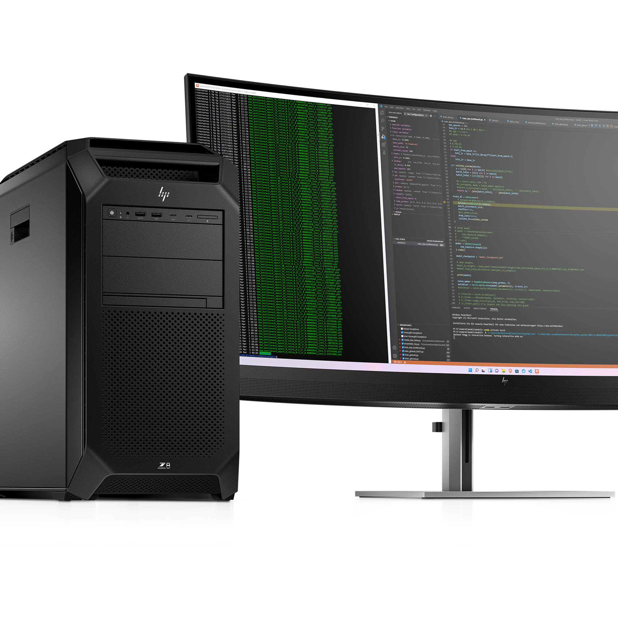 HP Z4 G5 tower workstation with Intel Xeon W3, 32 GB DDR5, 1 TB SSD, and NVIDIA RTX A1000 graphics — view 4