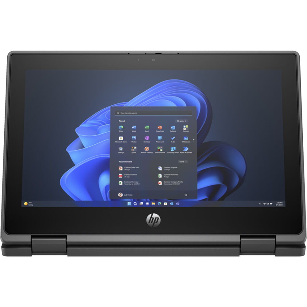 HP Fortis Flip G1i 11.6-inch 2-in-1 touchscreen laptop in Jet Black for education use — view 2