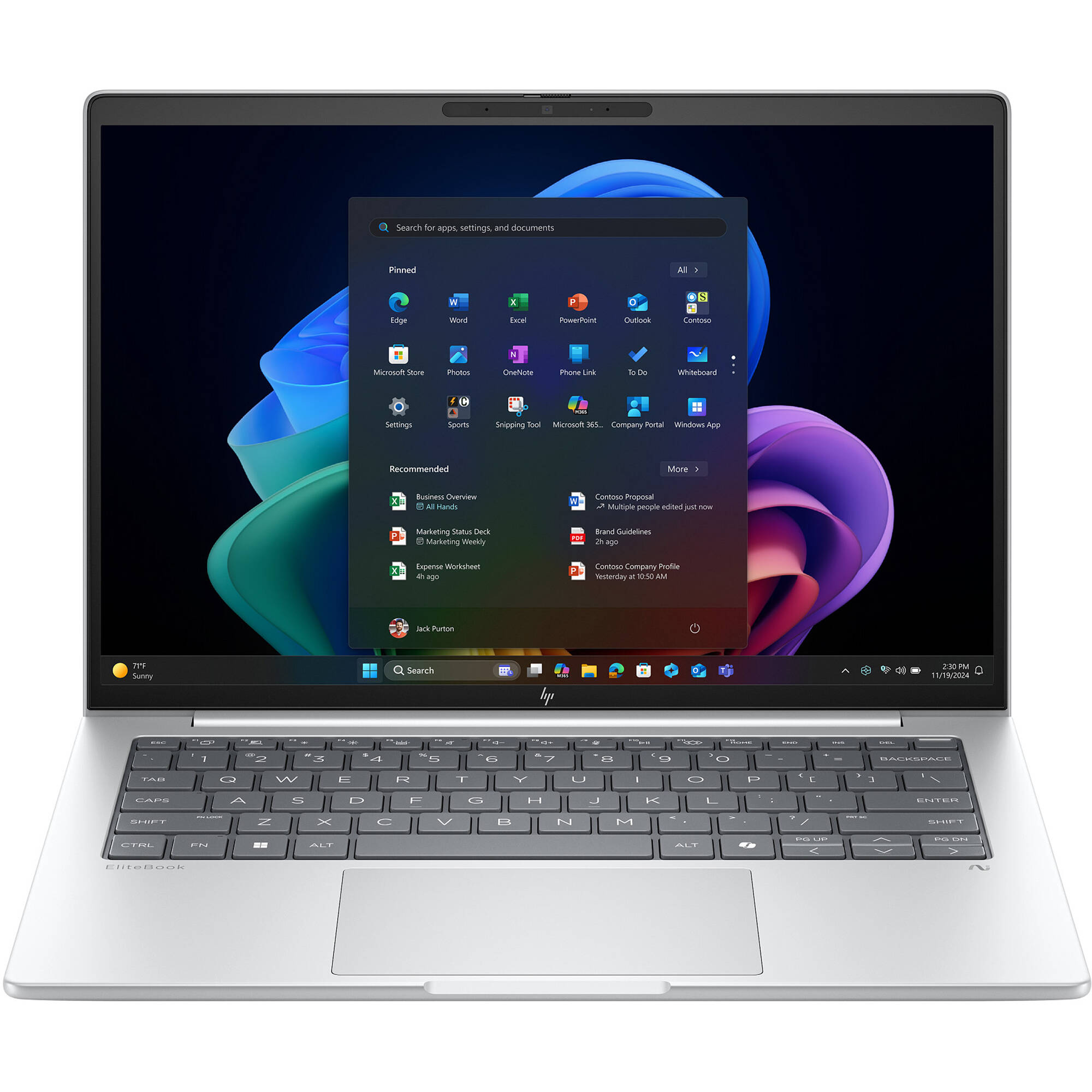 HP EliteBook 8 G1a AI 14-inch business laptop with WUXGA touchscreen and fingerprint reader — view 2