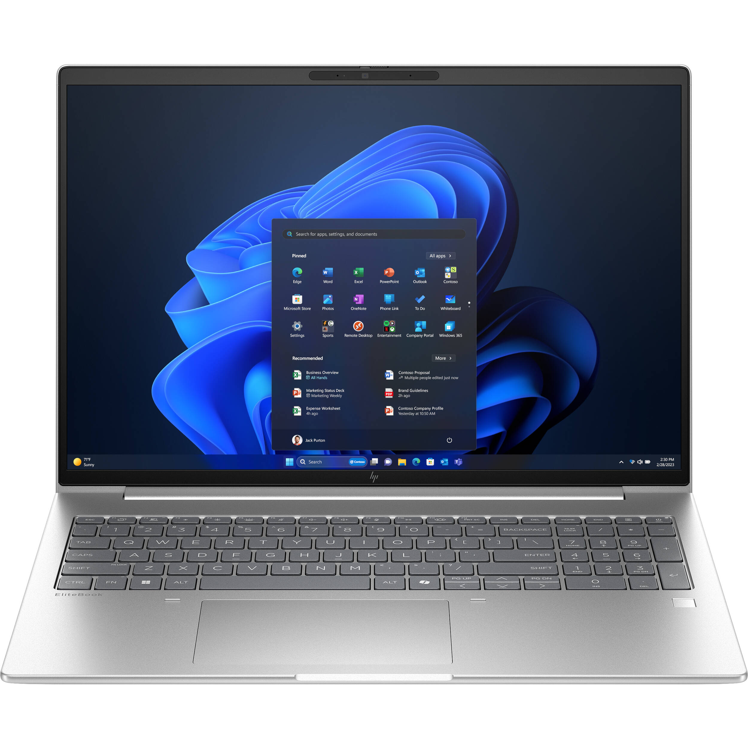 HP 16-inch business laptop with AMD Ryzen 7, 16 GB DDR5, 512 GB SSD, and fingerprint reader — view 2