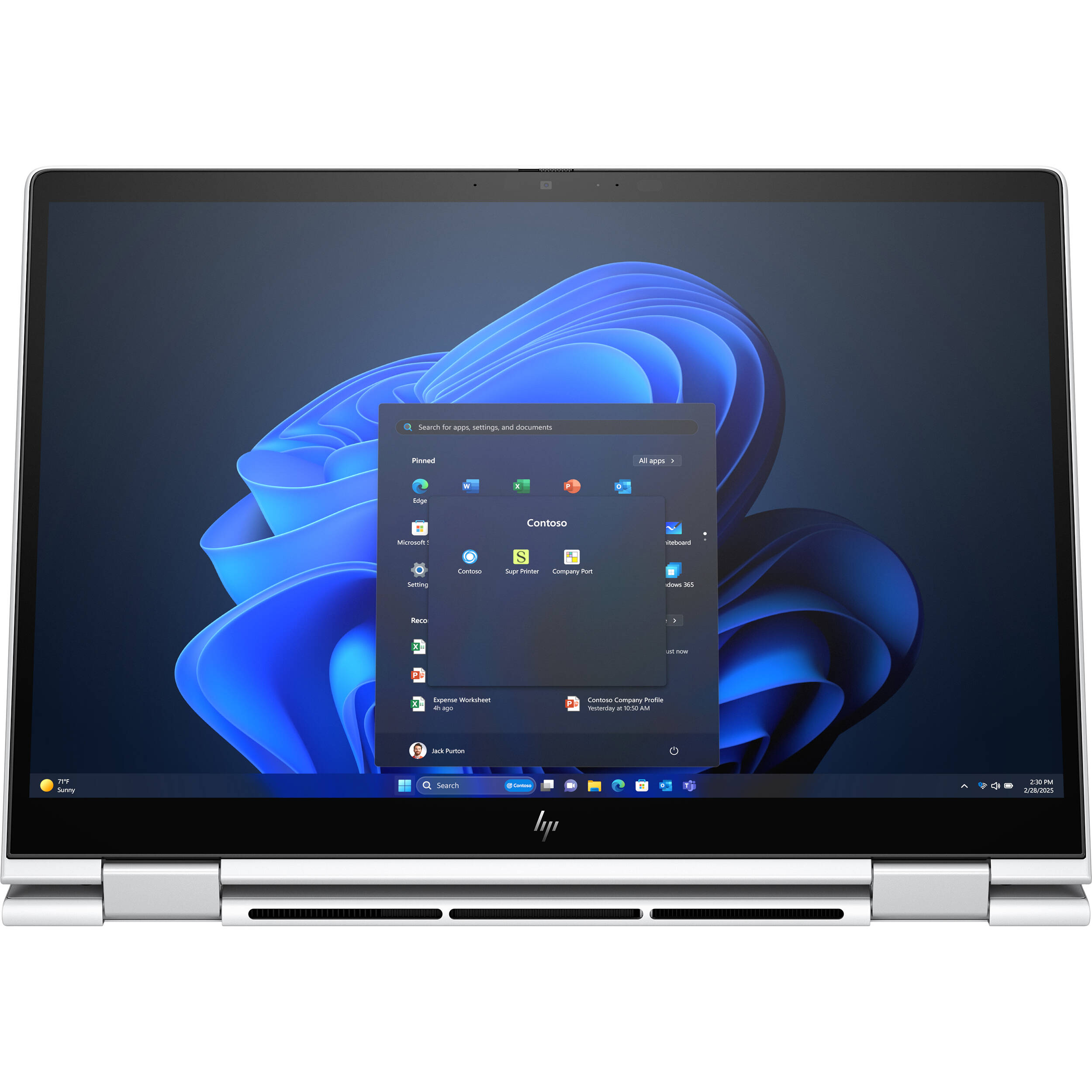 HP EliteBook 8 Flip G1i 13-inch 2-in-1 laptop with touchscreen, silver business chassis, and convertible hinge — view 7