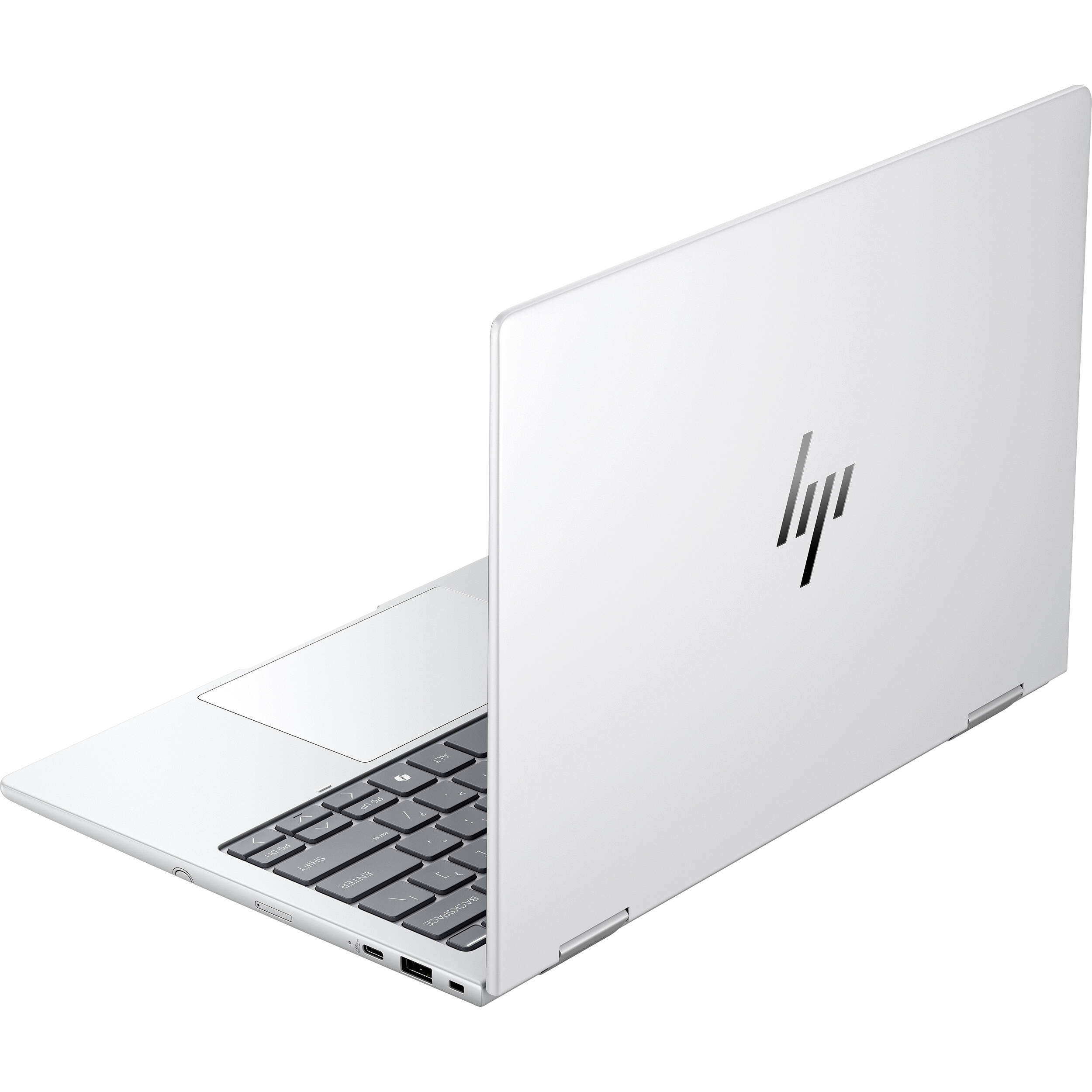HP EliteBook 8 Flip G1i 13-inch 2-in-1 laptop with touchscreen, silver business chassis, and convertible hinge — view 9