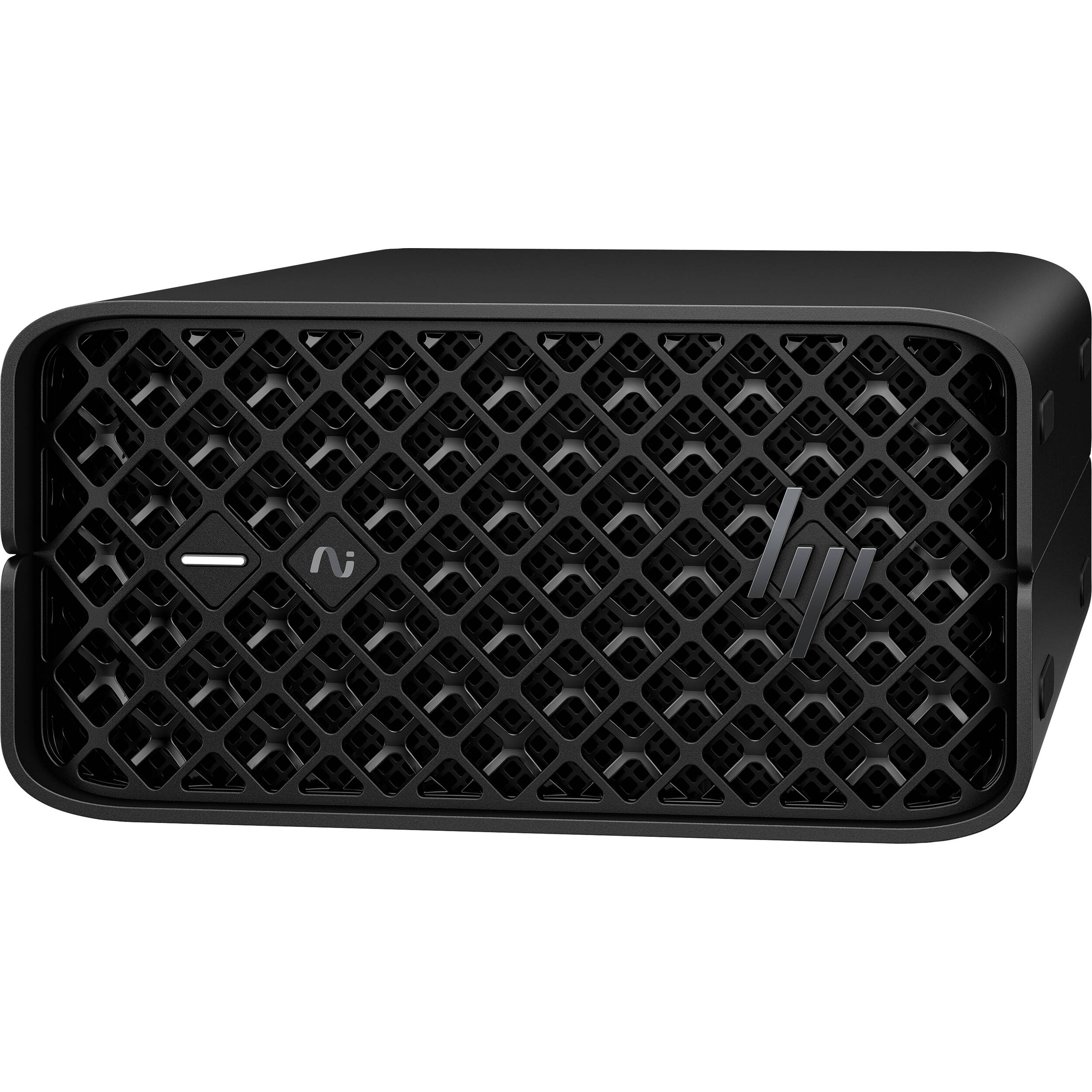 HP Z2 Mini G1a compact workstation desktop with AMD Ryzen AI Max Pro 390, 64 GB memory, and 1 TB SSD — view 7
