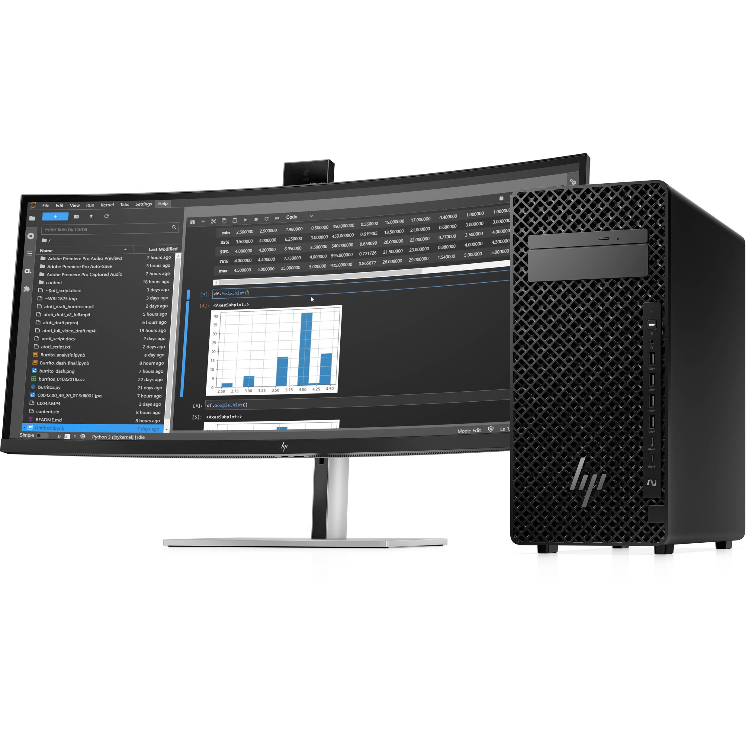 HP Z2 Tower G1i workstation with Intel Core Ultra 9 285, NVIDIA Quadro RTX A1000, 32 GB memory, and 1 TB SSD — view 5
