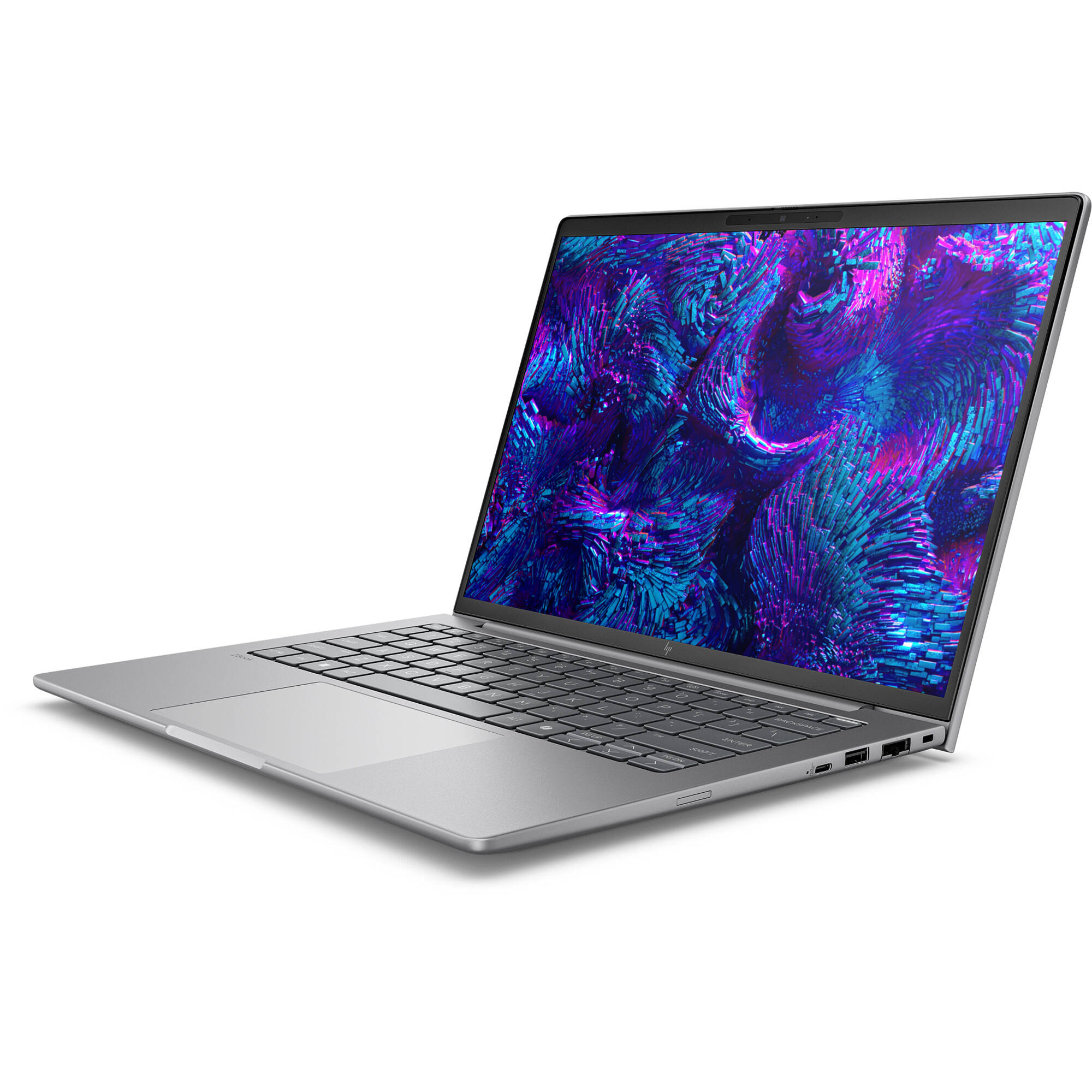 HP ZBook 14 mobile workstation with Intel Core Ultra 7, 16 GB DDR5, 512 GB SSD, and fingerprint reader — view 3