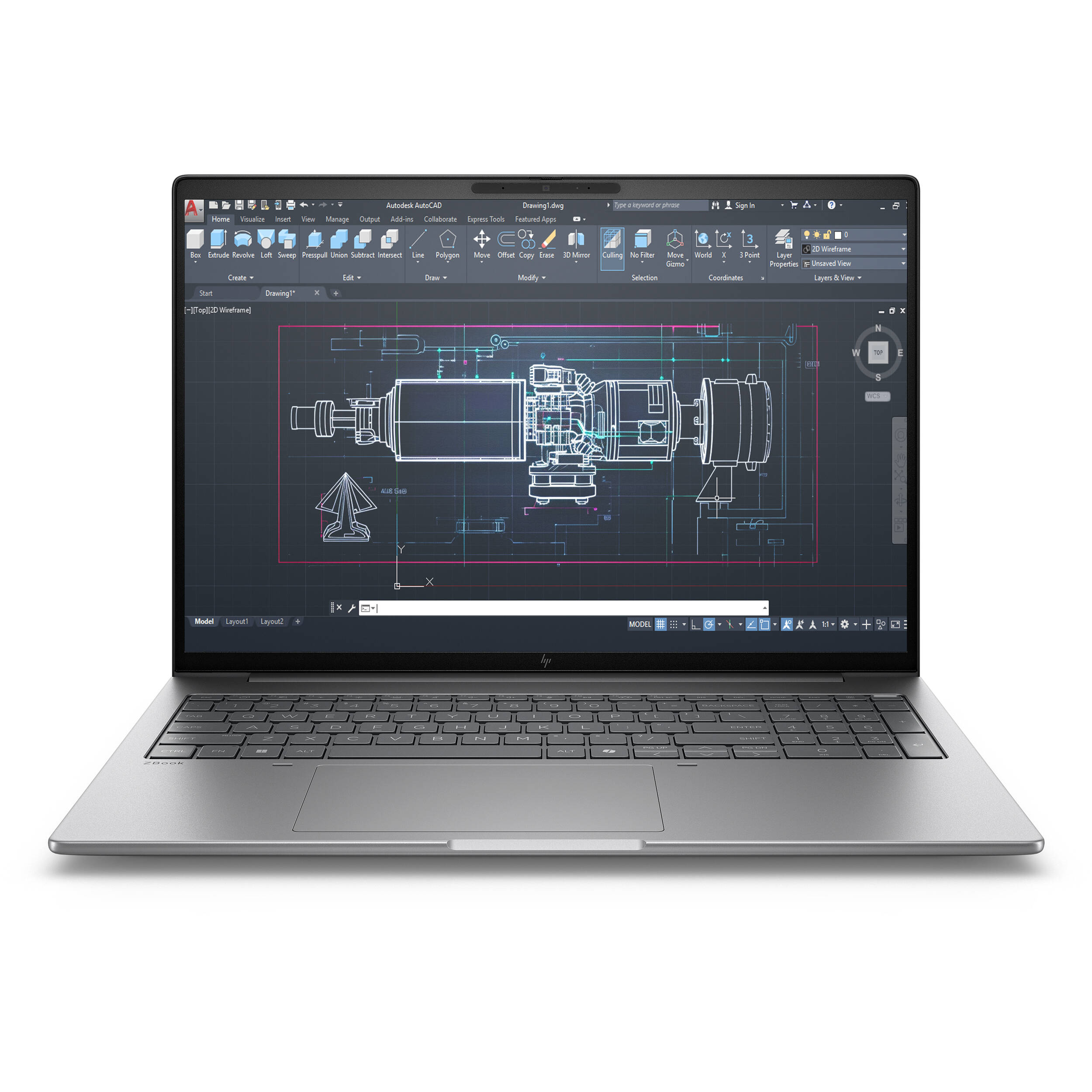 HP ZBook mobile workstation with 16-inch WUXGA display, Core Ultra 7, and fingerprint reader — view 2