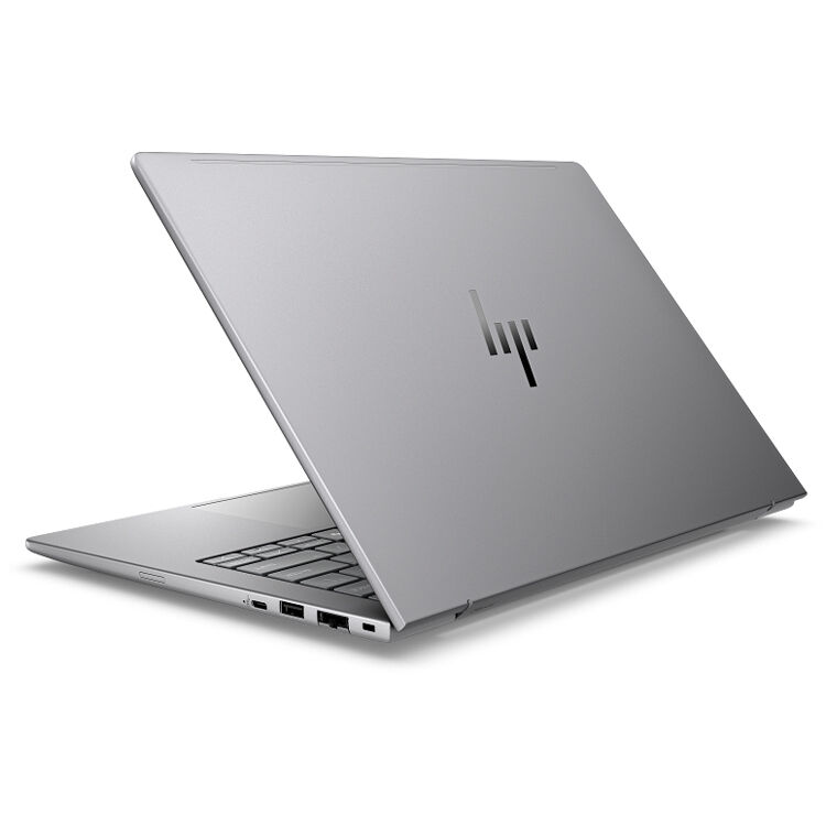 HP ZBook 8 G1a 14 mobile workstation with WQXGA DreamColor display and silver chassis — view 2