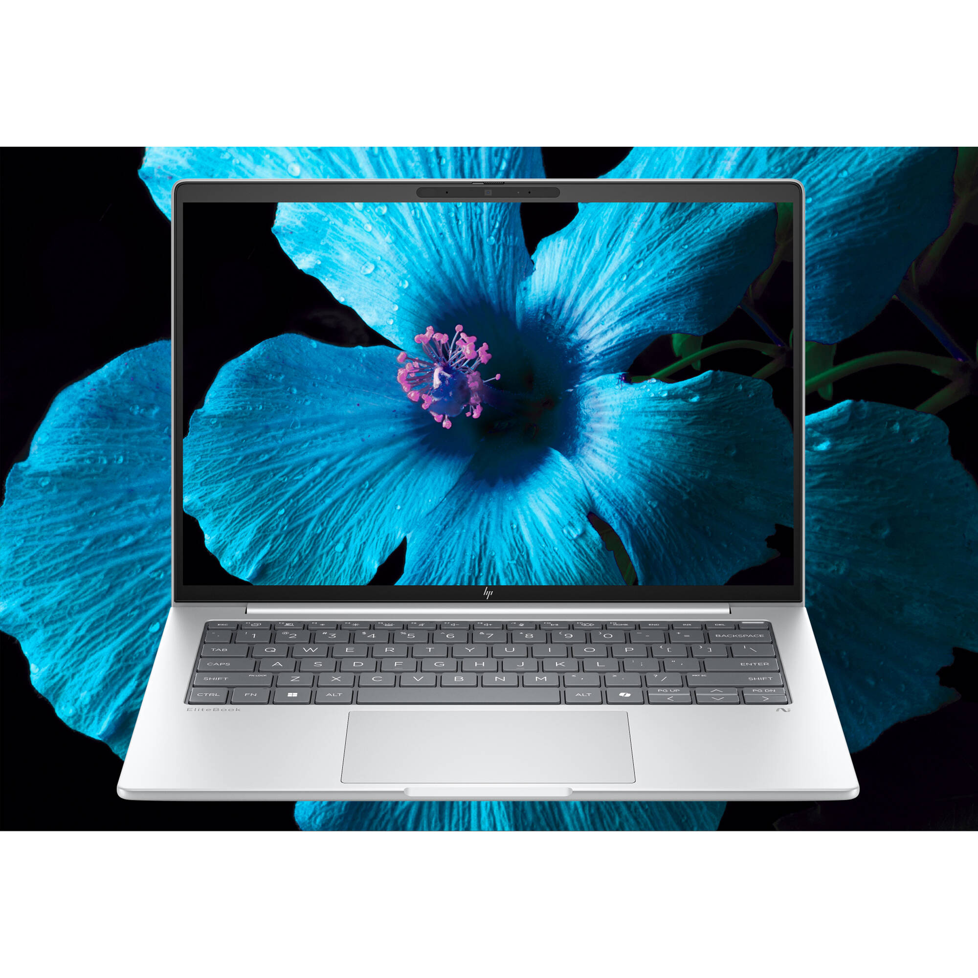 HP EliteBook 8 G1a 14 business laptop with WUXGA display, webcam, and fingerprint reader — view 9