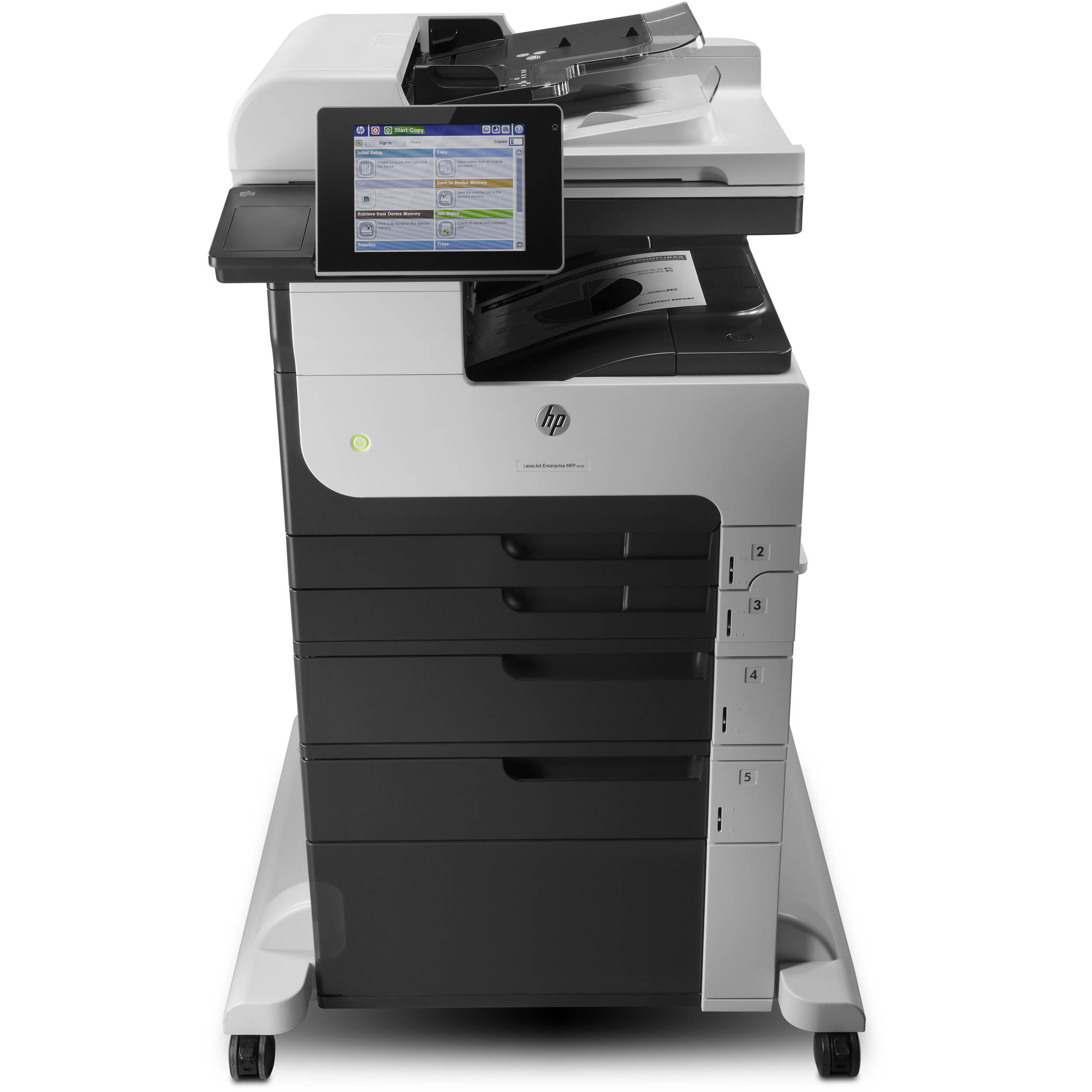 HP LaserJet Enterprise MFP M725z monochrome multifunction printer for enterprise office workflows — view 4