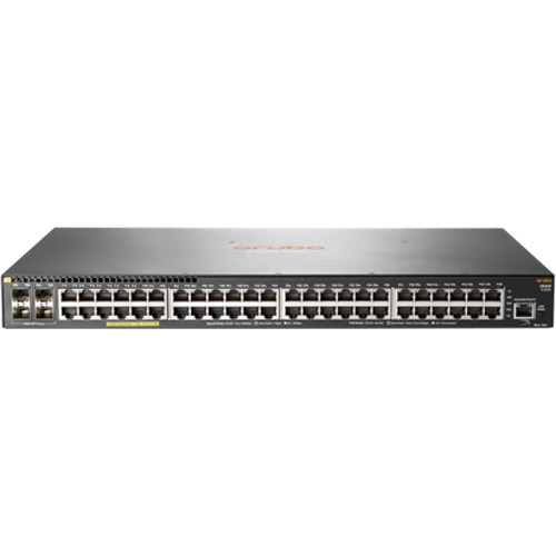 Aruba 2930F 48G PoE+ 4SFP managed Layer 3 rack-mount switch with 48 Gigabit PoE+ ports and 4 SFP uplinks — view 2