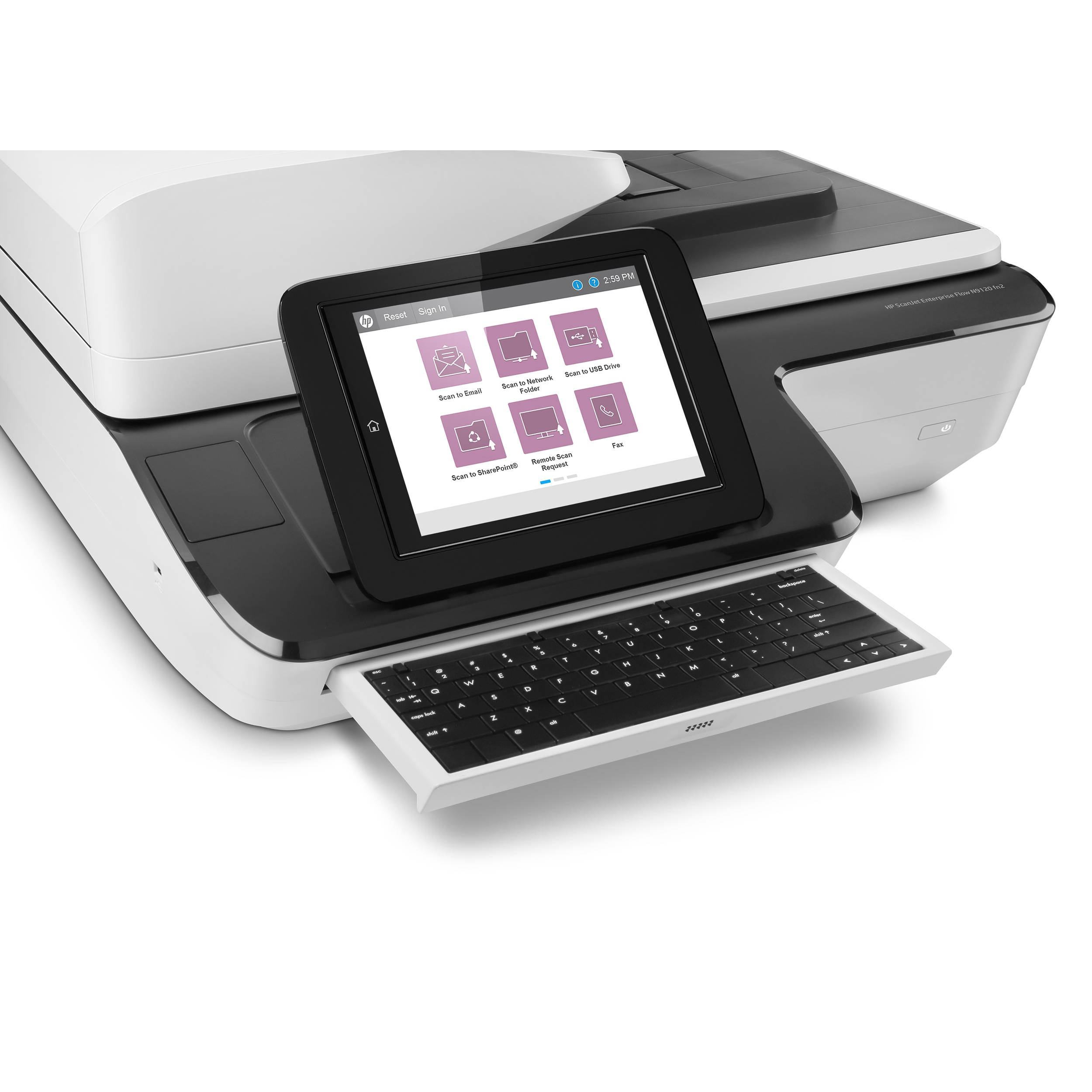 HP ScanJet Ent Flow N9120 fn2 enterprise flatbed scanner for shared office document capture — view 10