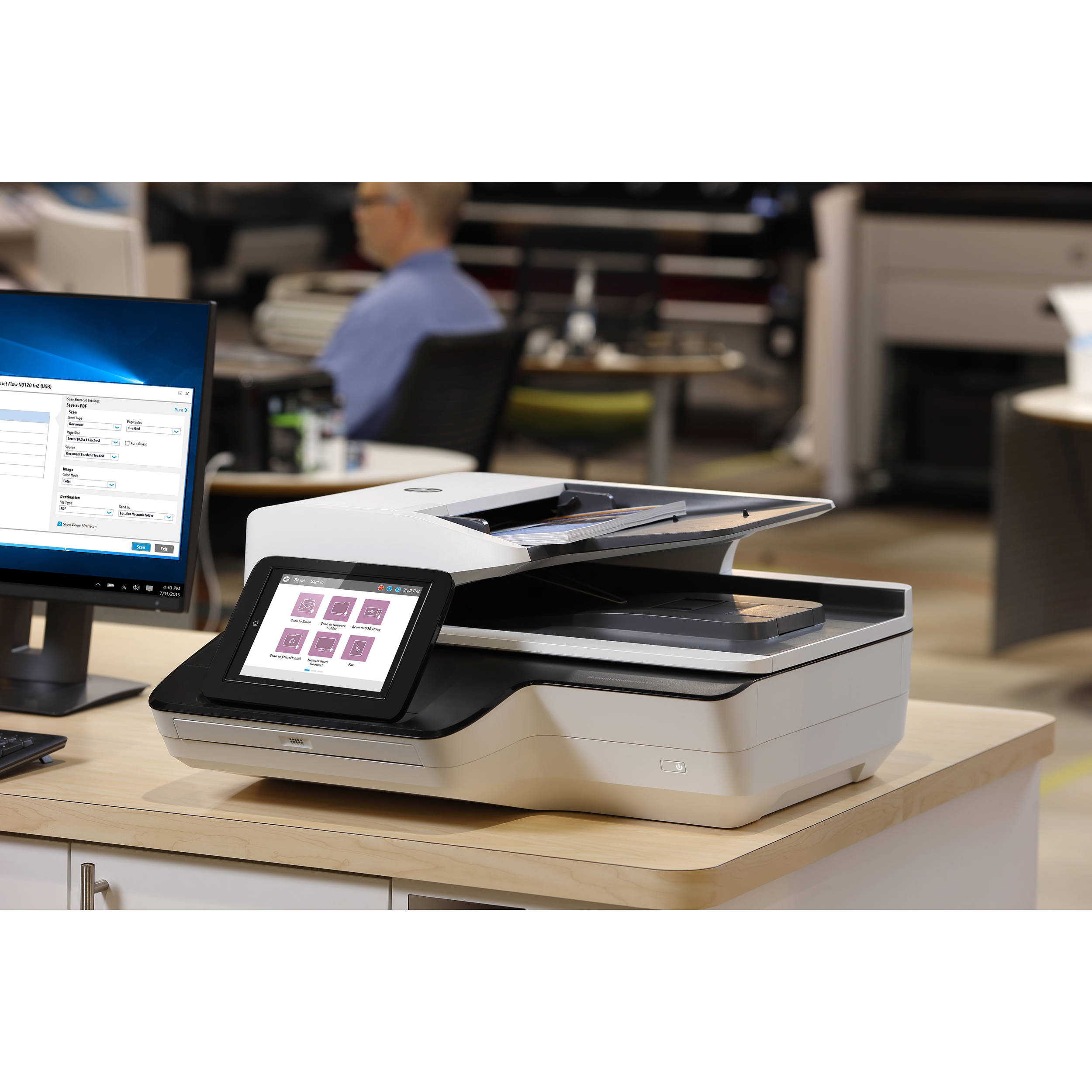 HP ScanJet Ent Flow N9120 fn2 enterprise flatbed scanner for shared office document capture — view 14