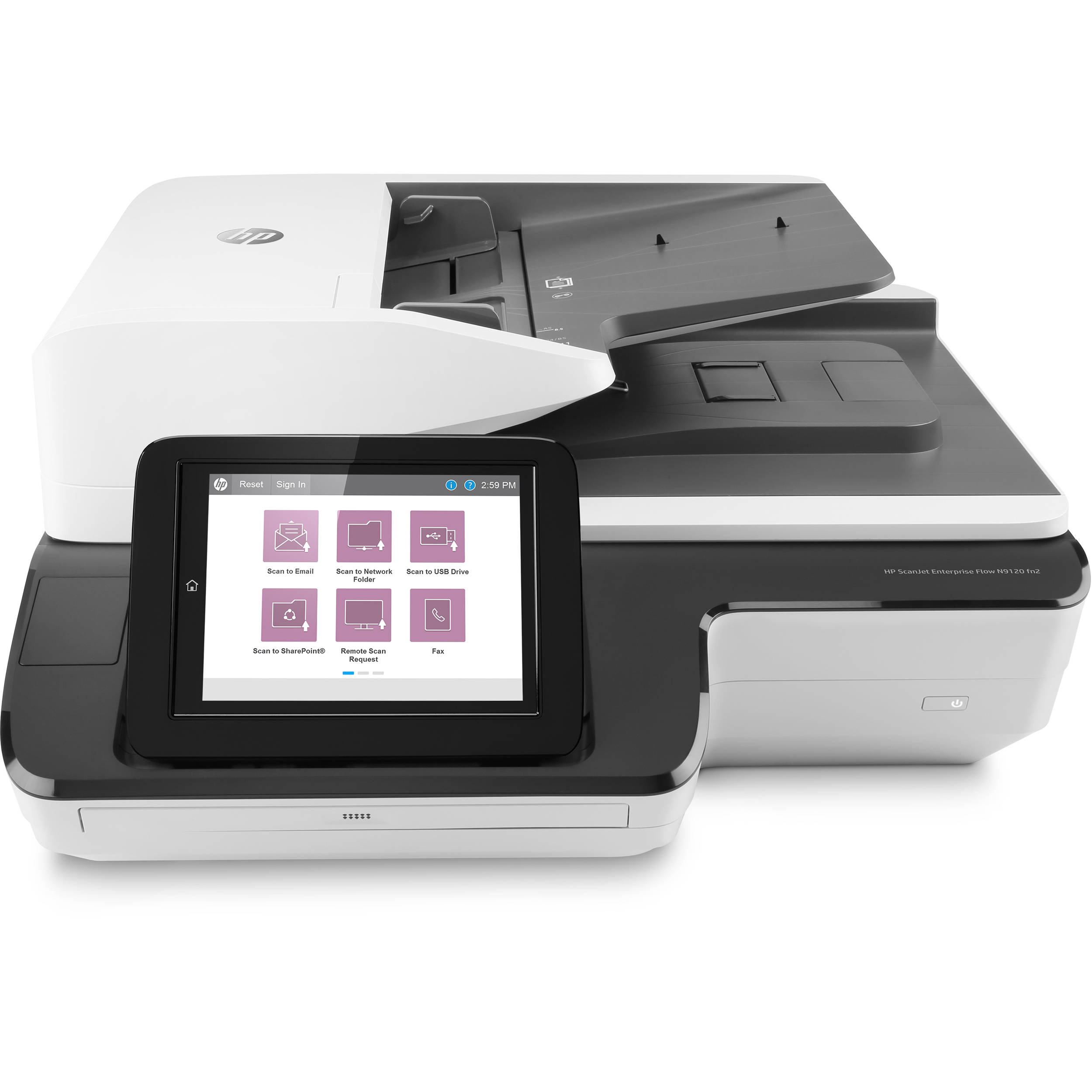 HP ScanJet Ent Flow N9120 fn2 enterprise flatbed scanner for shared office document capture — view 2