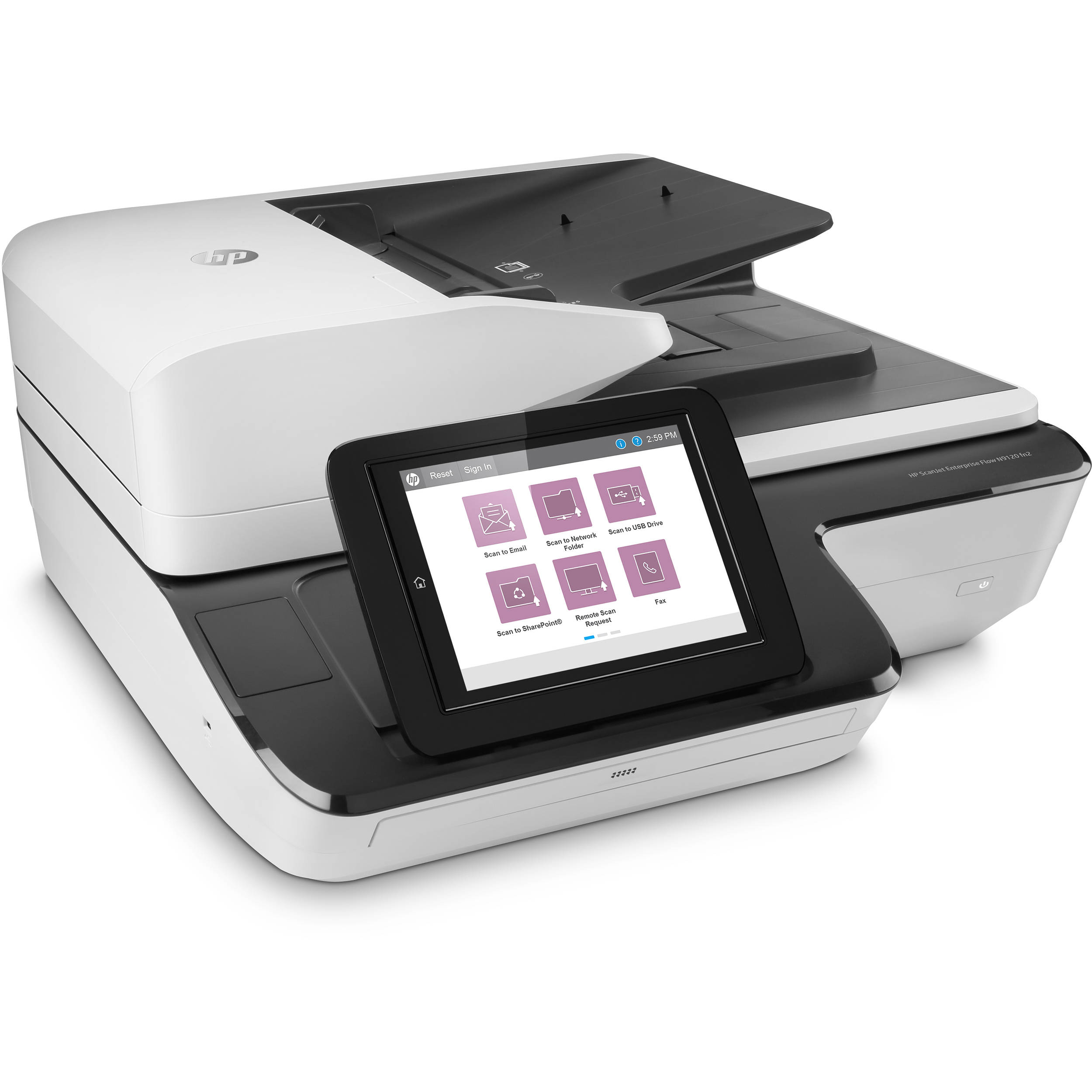 HP ScanJet Ent Flow N9120 fn2 enterprise flatbed scanner for shared office document capture — view 4