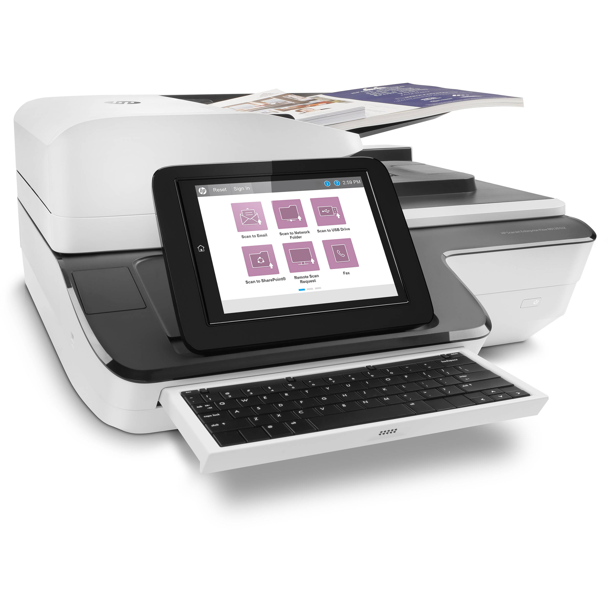 HP ScanJet Ent Flow N9120 fn2 enterprise flatbed scanner for shared office document capture — view 5