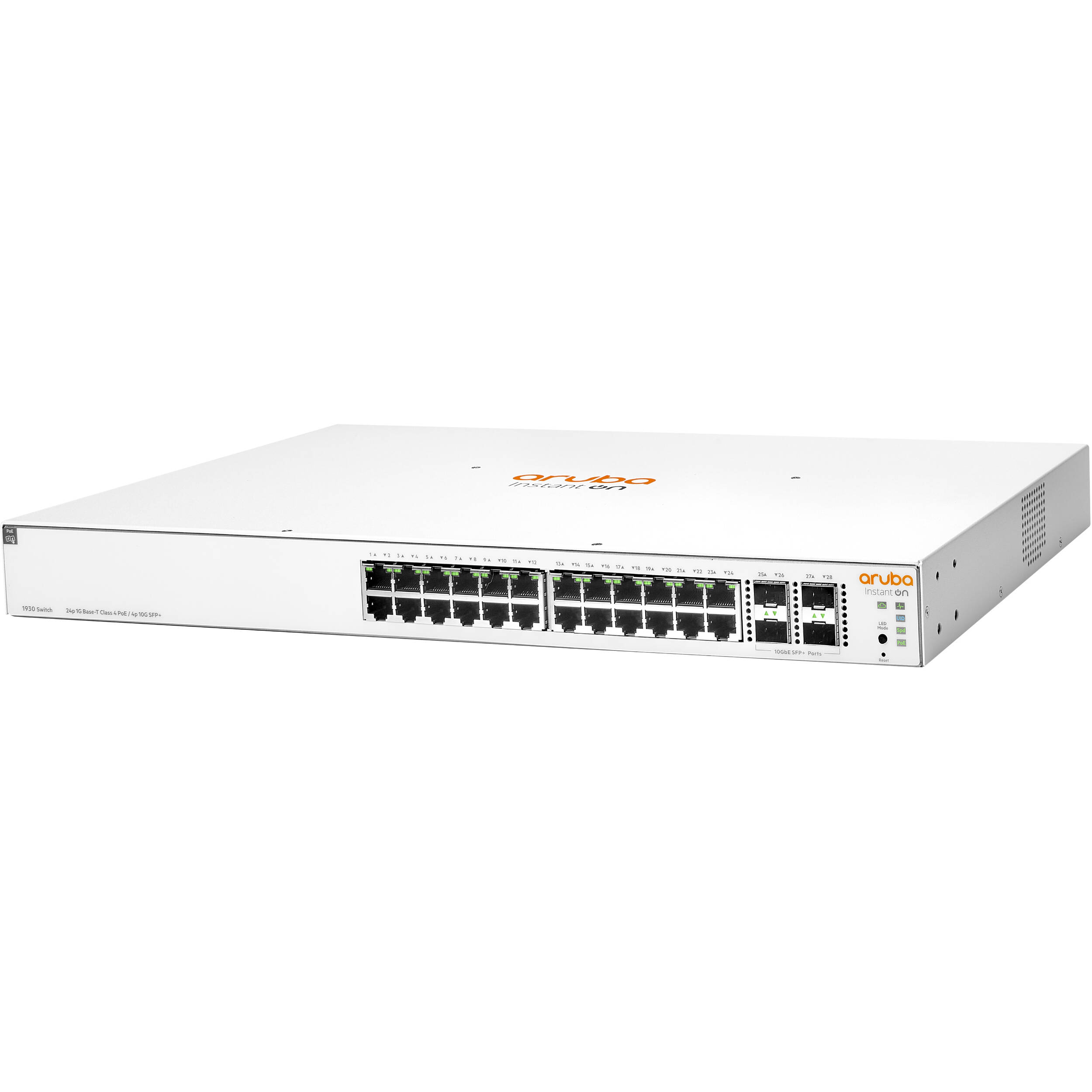 Aruba Instant On 1930 24-port Gigabit PoE smart-managed switch with 4 SFP+ uplinks — view 2