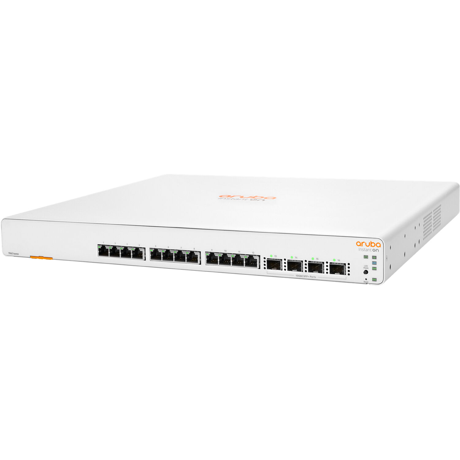 HPE Aruba Instant On 1960 12-port 10Gb smart-managed Layer 2+ switch with 4 SFP+ uplinks — view 2