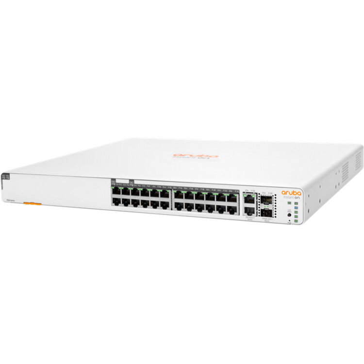 HPE Networking Instant On 1960 24-port smart-managed Layer 2+ PoE switch with 370 W budget and 10G uplinks — view 2