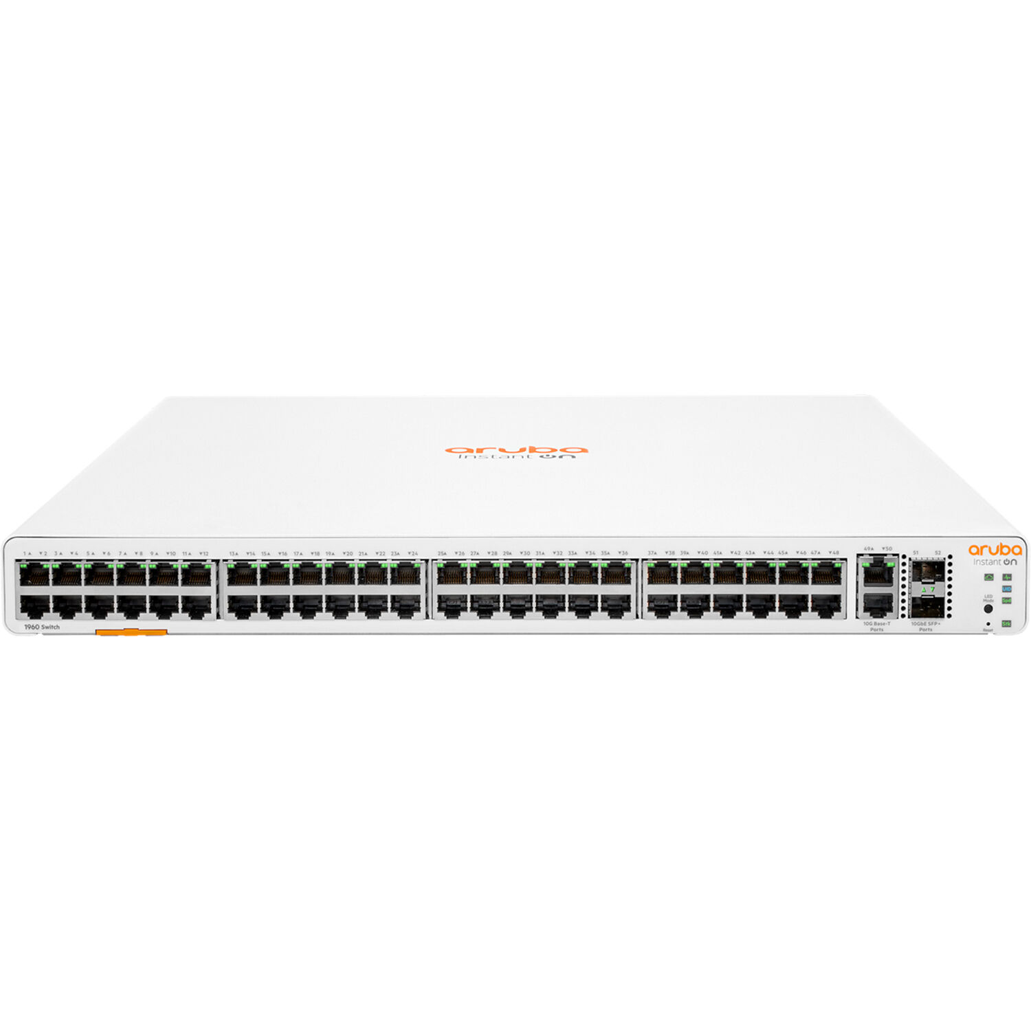 Aruba HPE Instant On 1960 48-port Gigabit switch with 2 10GBase-T uplinks and 2 SFP+ slots — view 2