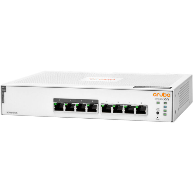 HPE Aruba Instant On 1830 8-port Gigabit smart-managed Layer 2 PoE switch with 65 W budget — view 2