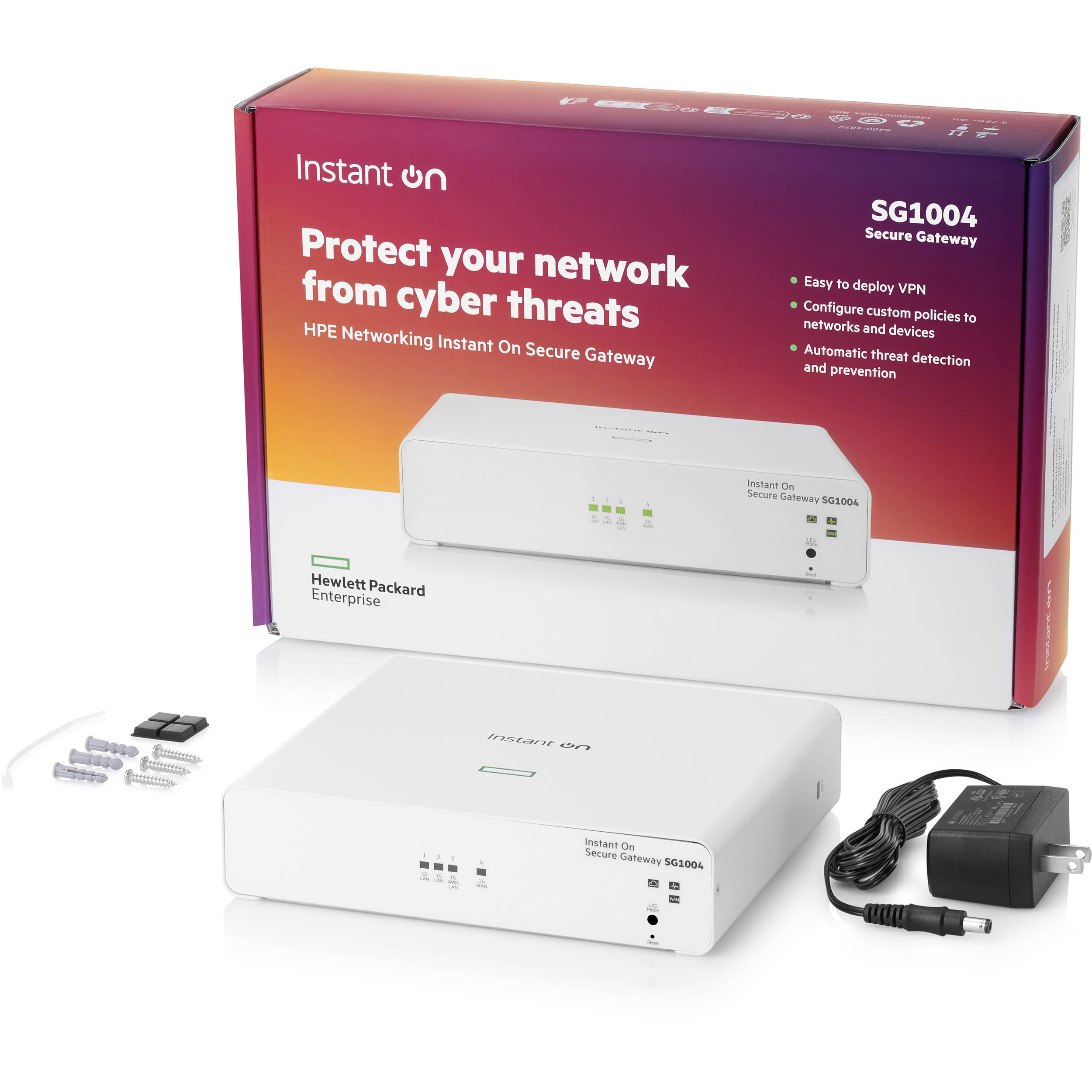 Aruba HPE Instant On SG1004 secure gateway with 4 Gigabit Ethernet ports — view 3