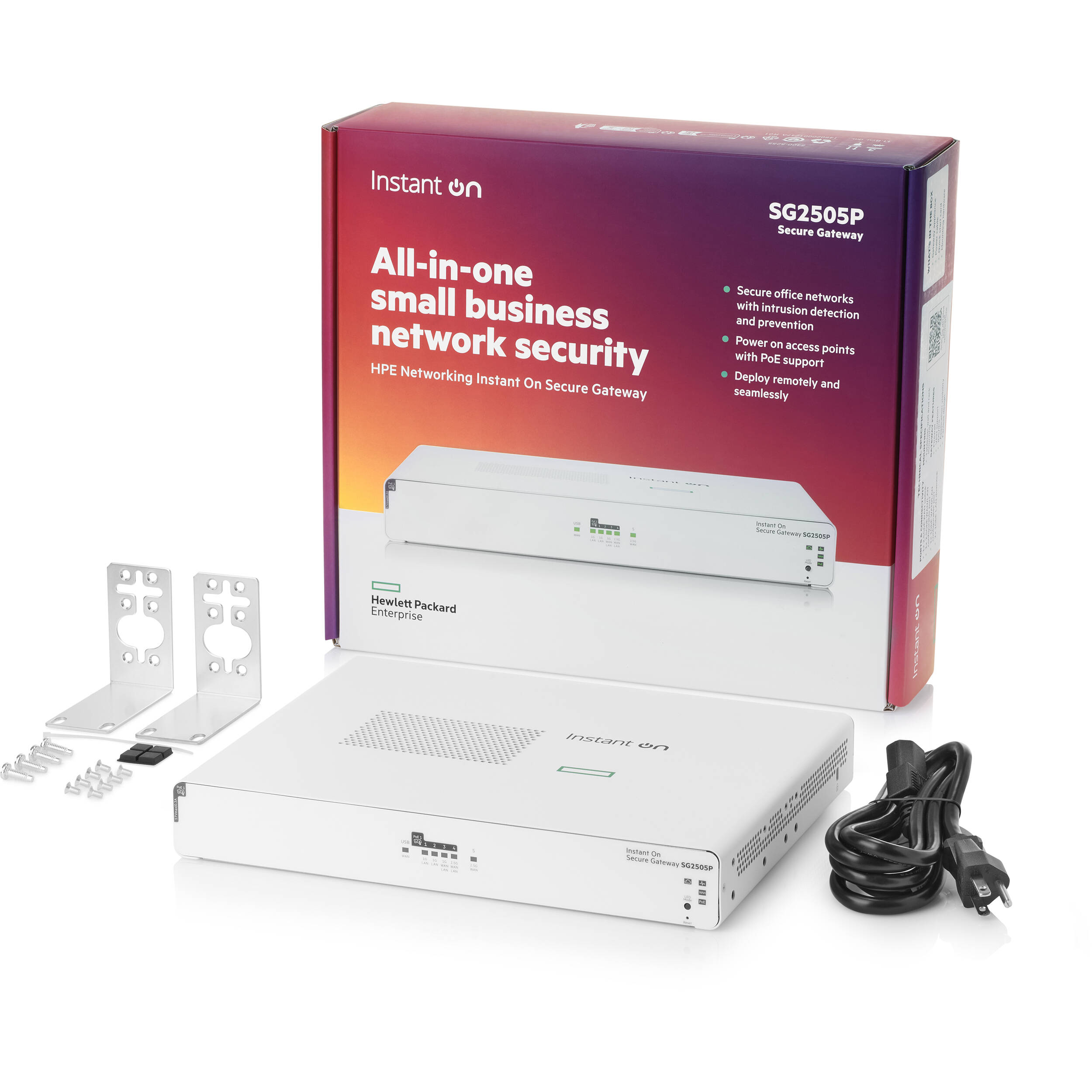 HPE Instant On Secure Gateway with 5 SmartRate 2.5G PoE+ ports and 64 W budget — view 3