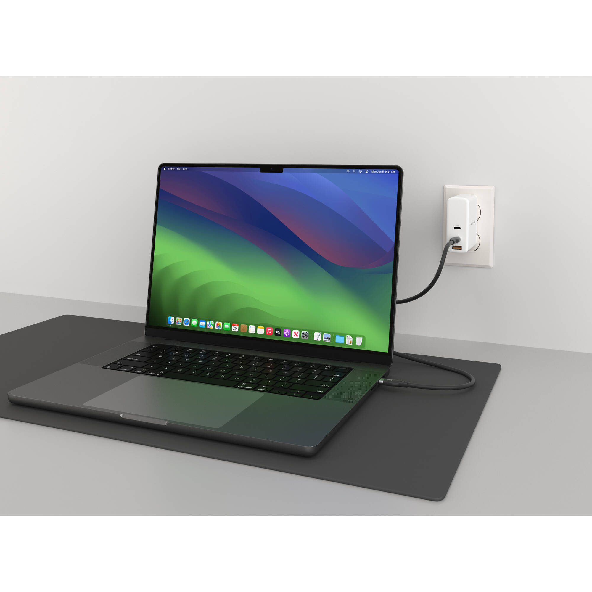 Black 1 m silicone USB-C charging cable rated for 240 W — view 10