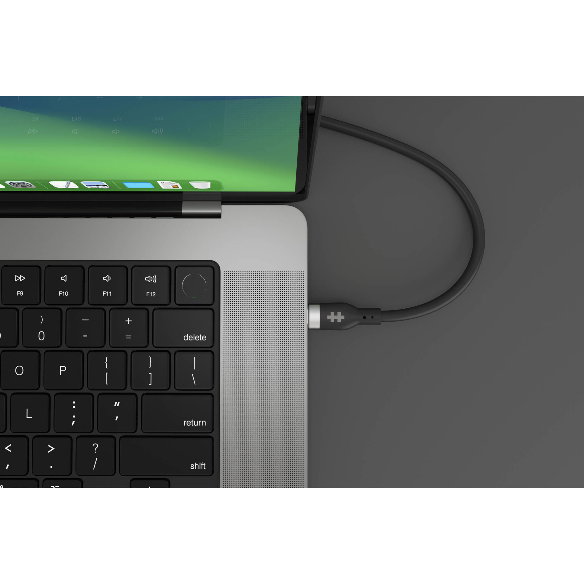 Black 1 m silicone USB-C charging cable rated for 240 W — view 11