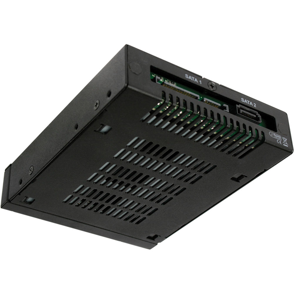 ICY DOCK TOUGHARMOR MB992SK-B metal internal mobile rack for two 2.5-inch drives in a 3.5-inch bay — view 4
