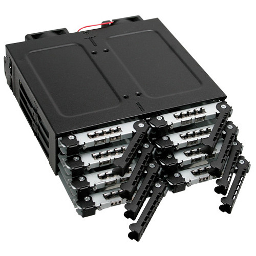 ICY DOCK TOUGHARMOR MB998SP-B metal internal 8-bay 2.5-inch SATA mobile rack with cooling fan — view 5