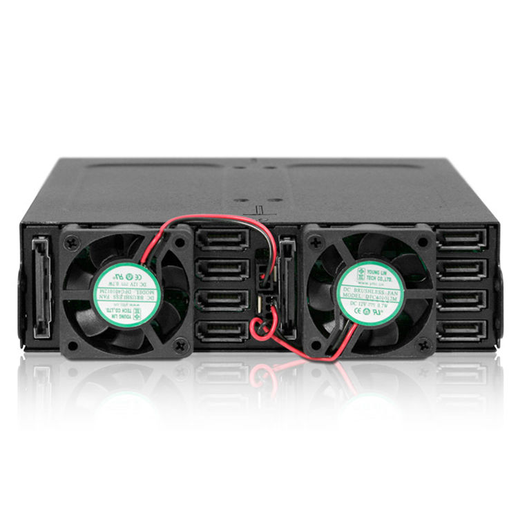 ICY DOCK TOUGHARMOR MB998SP-B metal internal 8-bay 2.5-inch SATA mobile rack with cooling fan — view 6