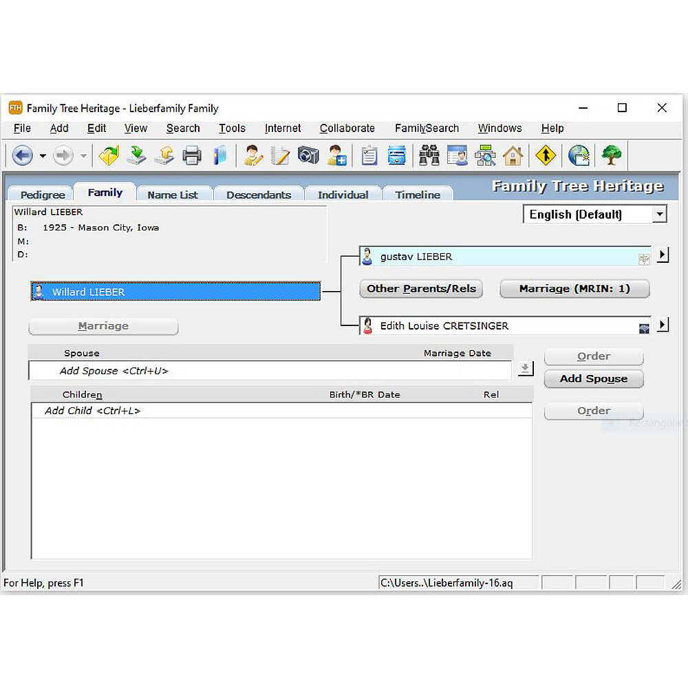 Family Tree Heritage Gold 16 ESD genealogy software — view 6