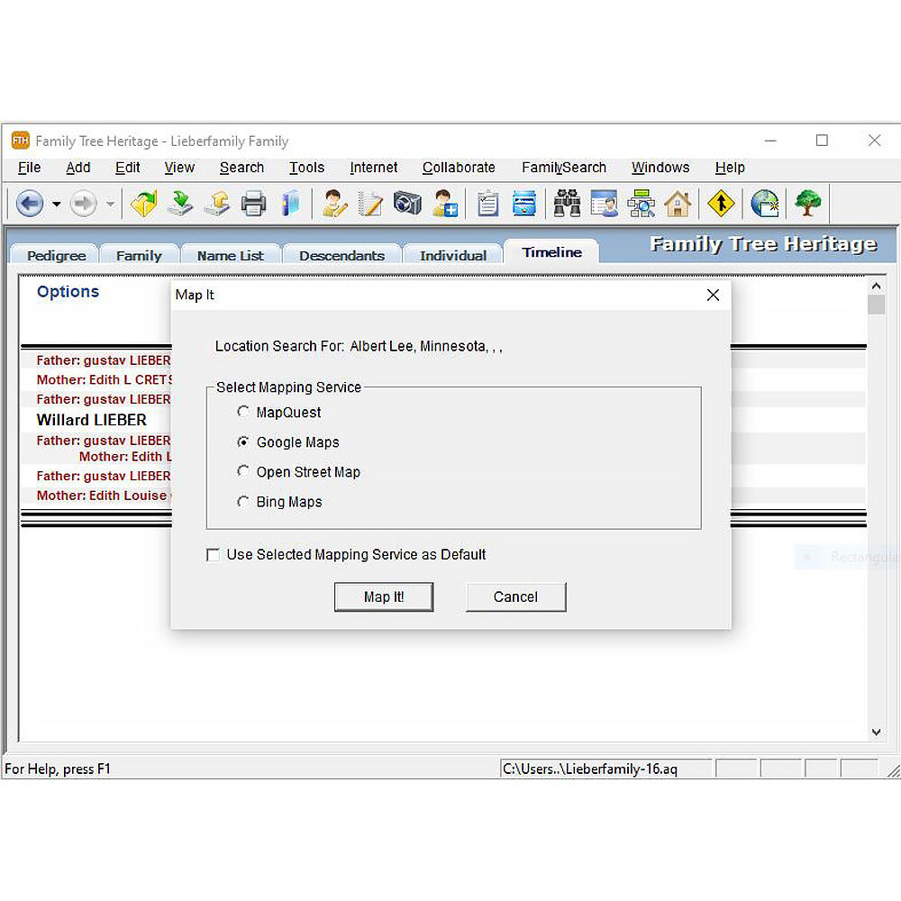 Family Tree Heritage Gold 16 ESD genealogy software — view 7