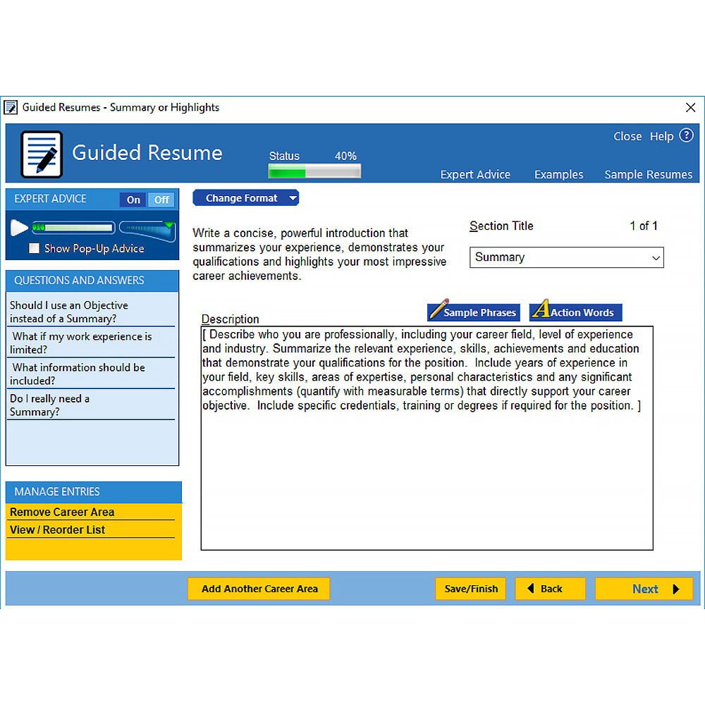 ResumeMaker Pro Deluxe 20 ESD resume creation software for professional job applications — view 5
