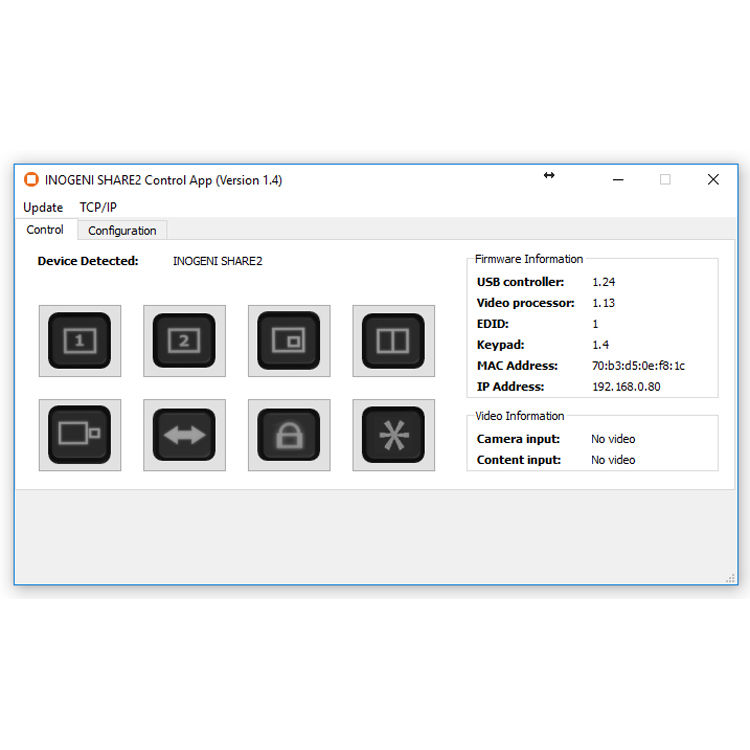 INOGENI SHARE2U camera mixer for two-source USB 3.0 AV switching — view 12