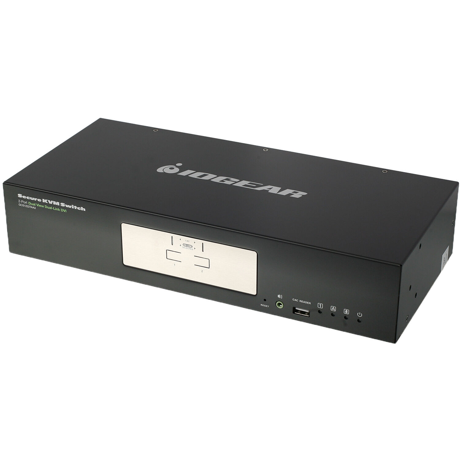 IOGEAR GCS1222TAA3 secure 2-port DVI KVM switch for controlled-access desktop use — view 3