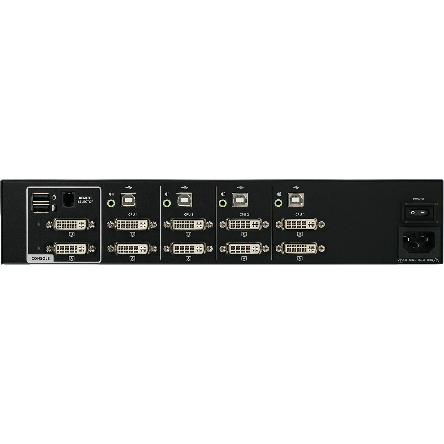 IOGEAR GCS1224TAA4 4-port secure DVI KVM switch with audio and TAA compliance — view 3