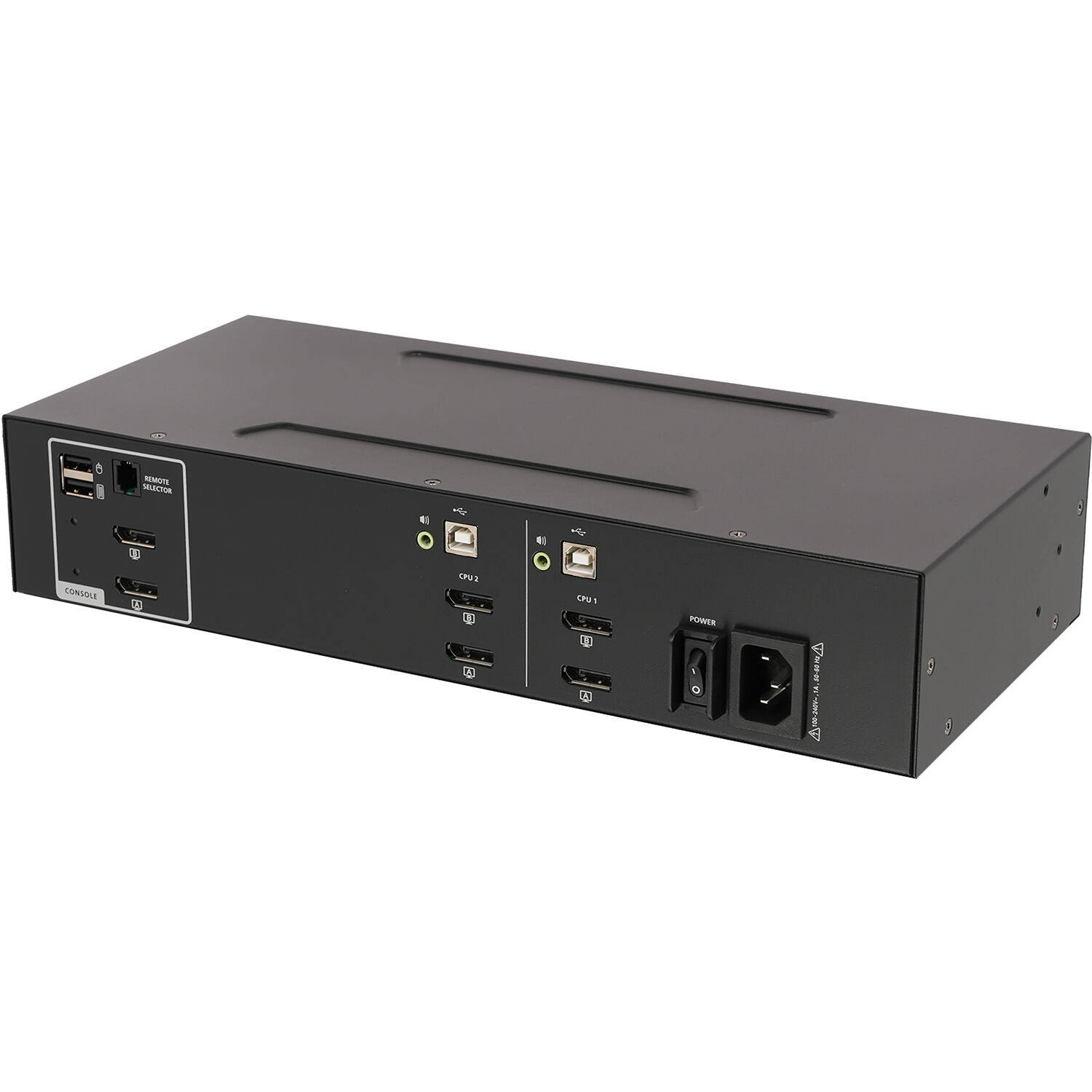 IOGEAR GCS1422TAA4 2-port secure KVM switch with dual-view DisplayPort, 4K @ 30 Hz, and CAC support — view 4