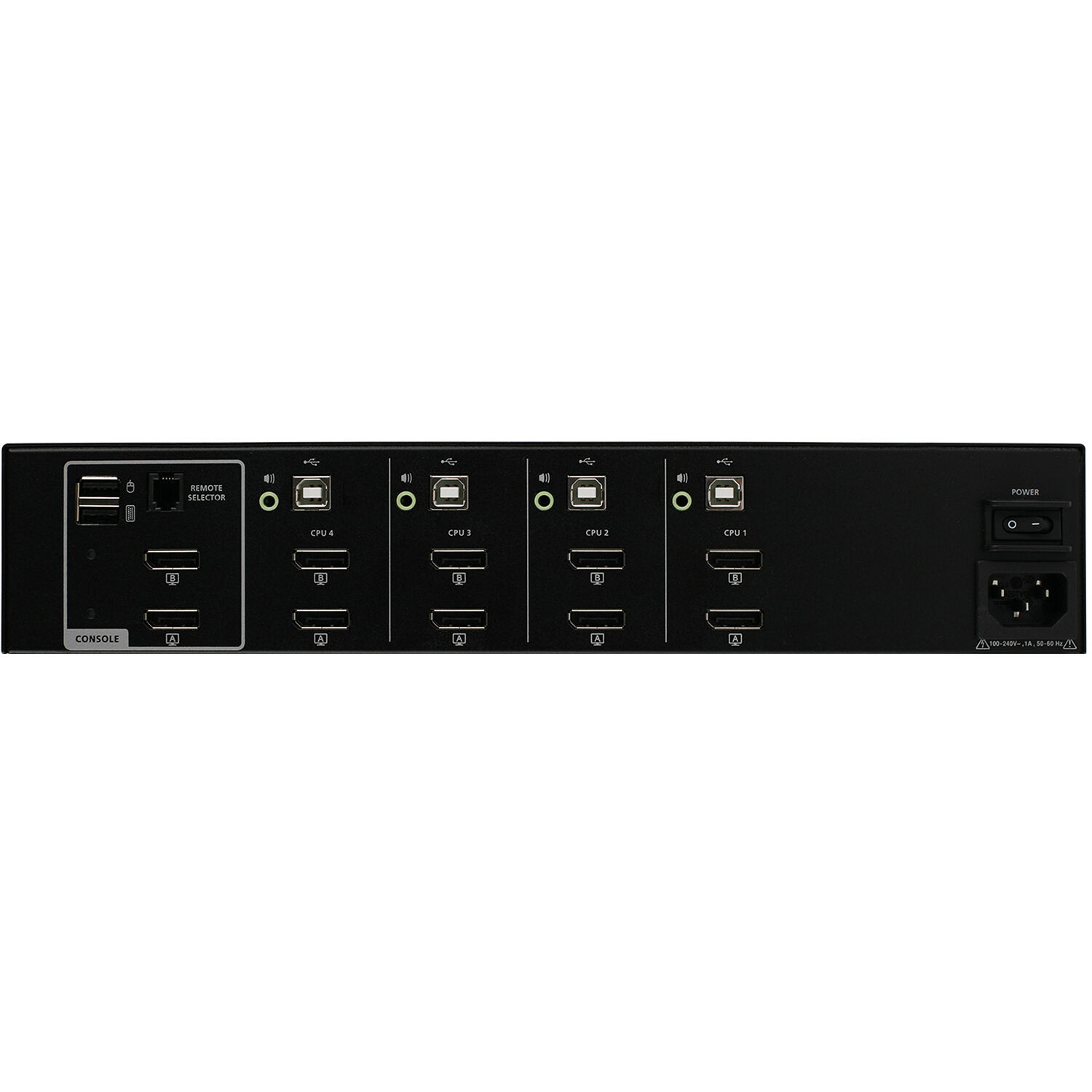 IOGEAR 4-port dual-view DisplayPort and HDMI secure KVM switch for 4K @ 30 Hz shared-console control — view 2