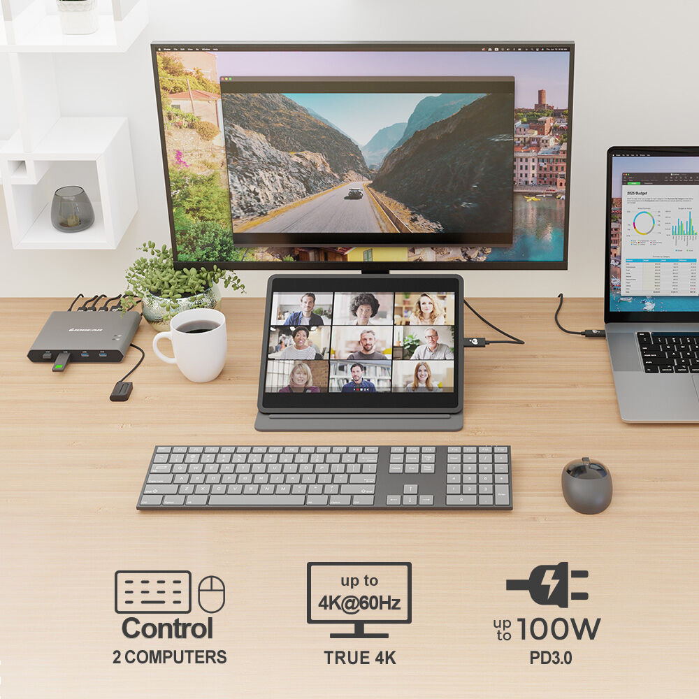 IOGEAR GCS1602CC 2-port 4K USB-C desktop KVM switch with DisplayPort output — view 7