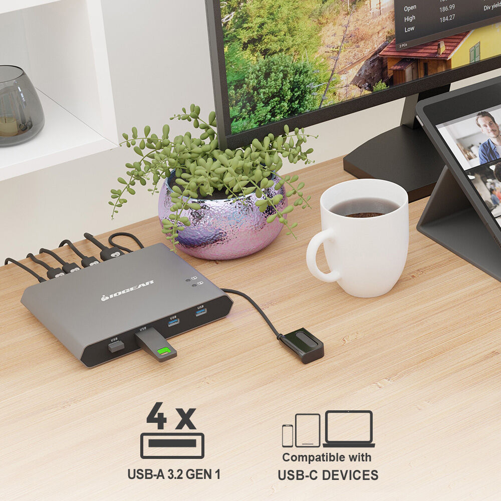 IOGEAR GCS1602CC 2-port 4K USB-C desktop KVM switch with DisplayPort output — view 8