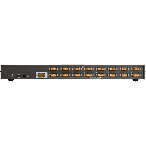 IOGEAR GCS1716 16-port USB PS/2 combo KVM switch rack-mountable front view — view 3