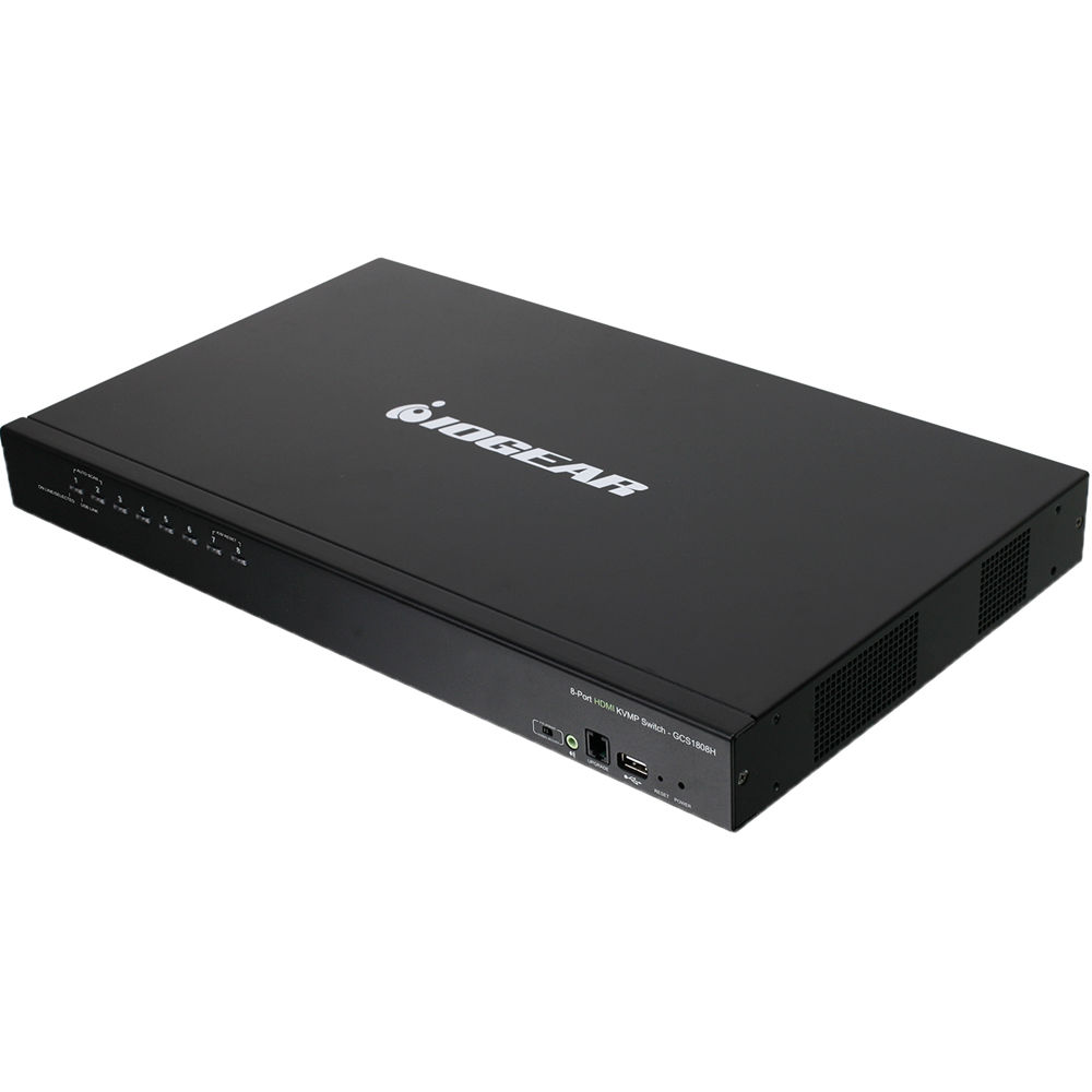 IOGEAR GCS1808H 8-port USB HDMI KVM switch for rack-mounted server control — view 2