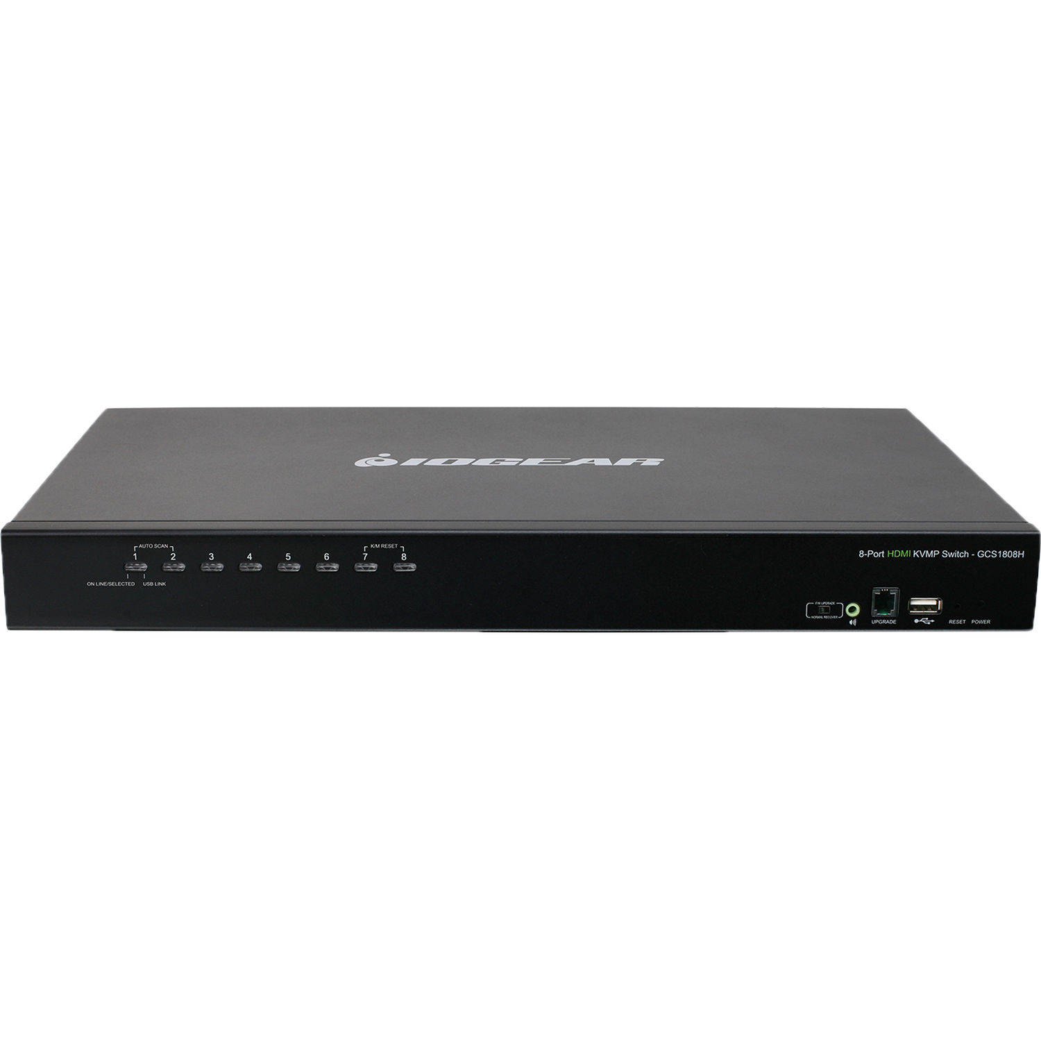 IOGEAR GCS1808H 8-port USB HDMI KVM switch for rack-mounted server control — view 3